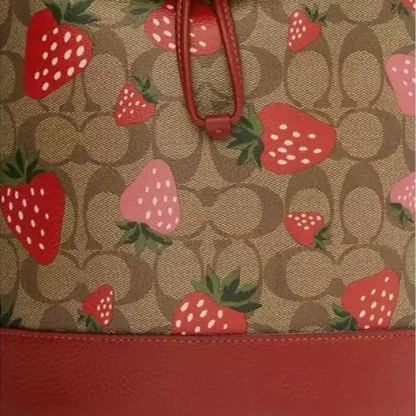Backpack With Wild Strawberry Print