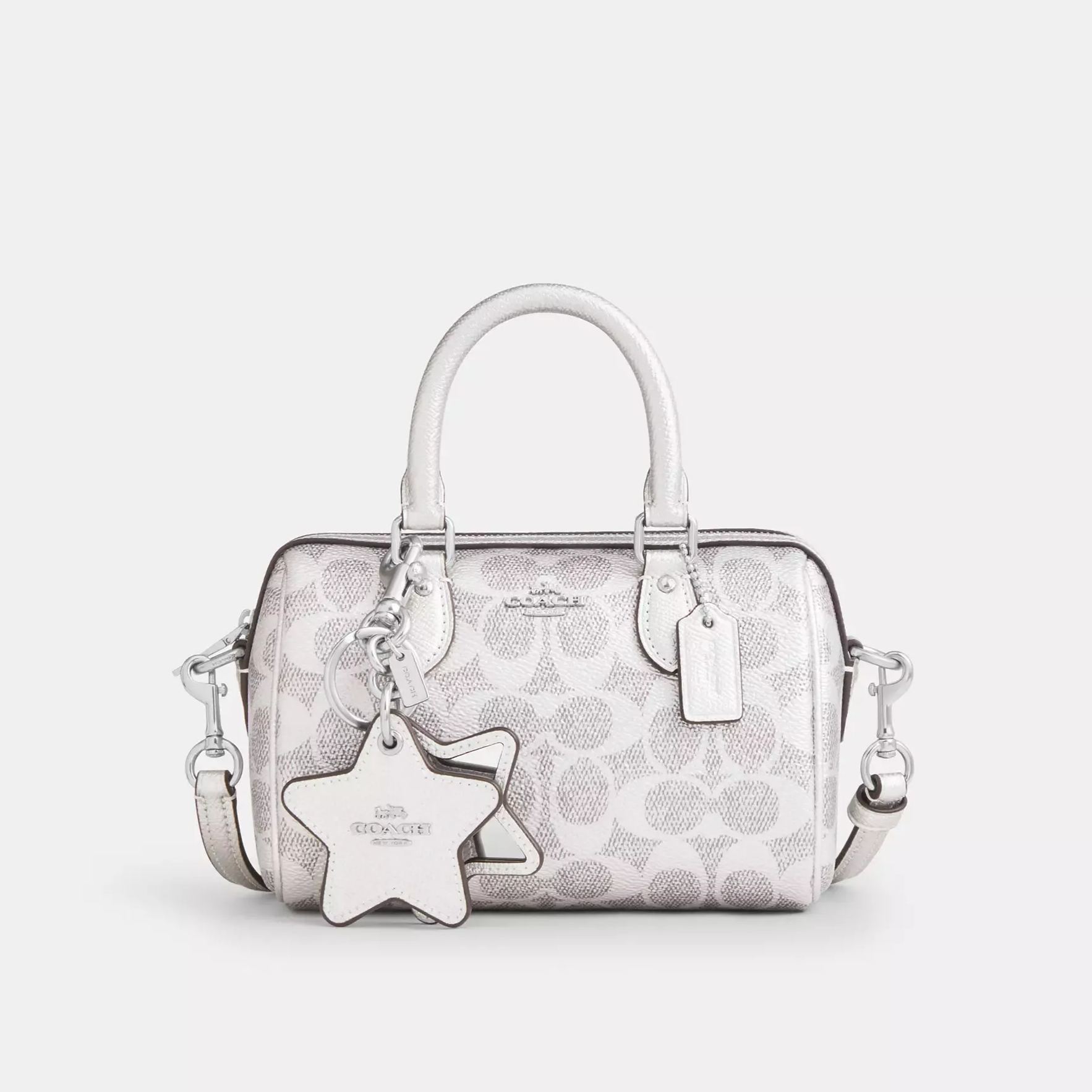 Boxed Mini Rowan Crossbody Bag And Mirror Bag Charm Set In Signature Canvas