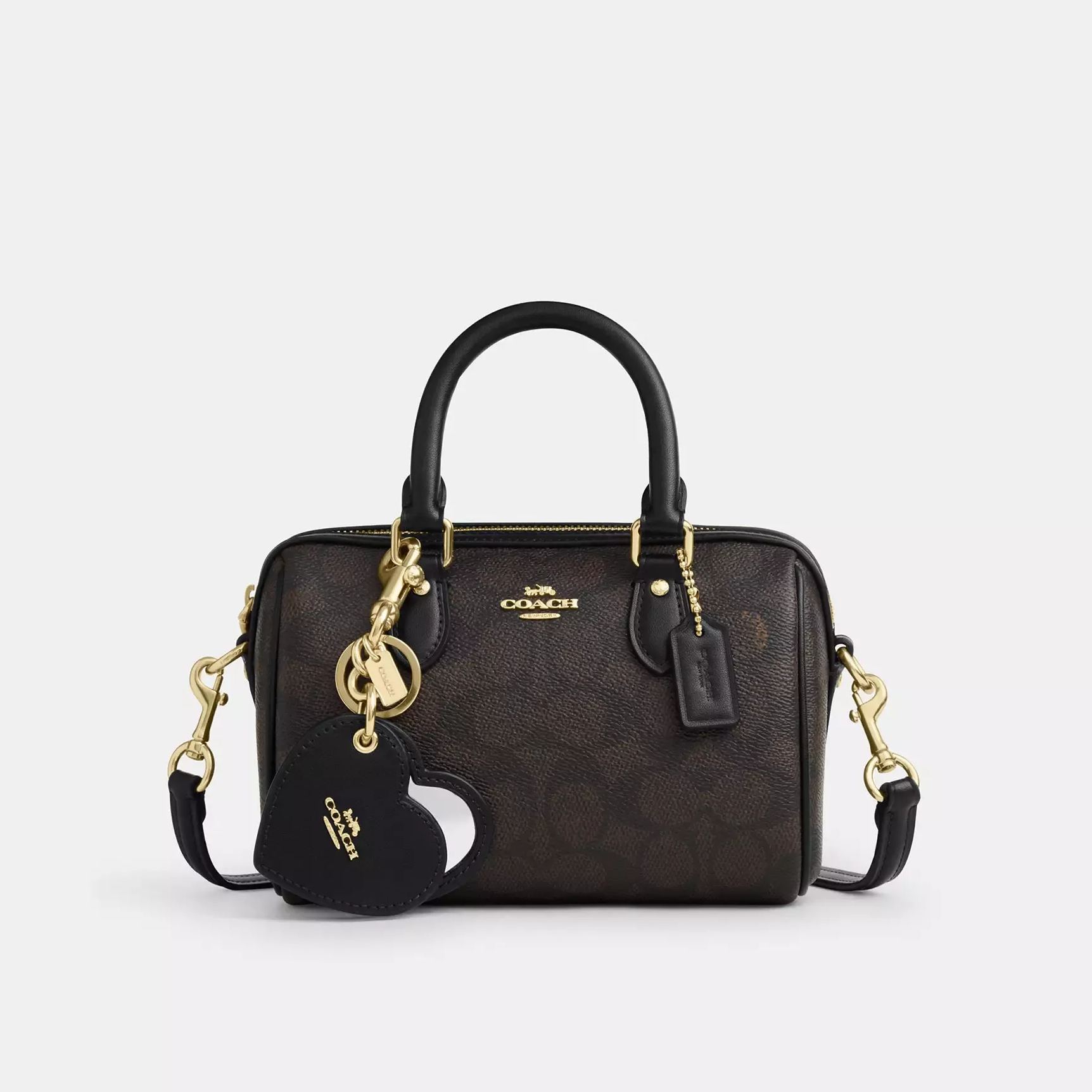 Boxed Mini Rowan Crossbody Bag And Mirror Bag Charm Set In Signature Canvas