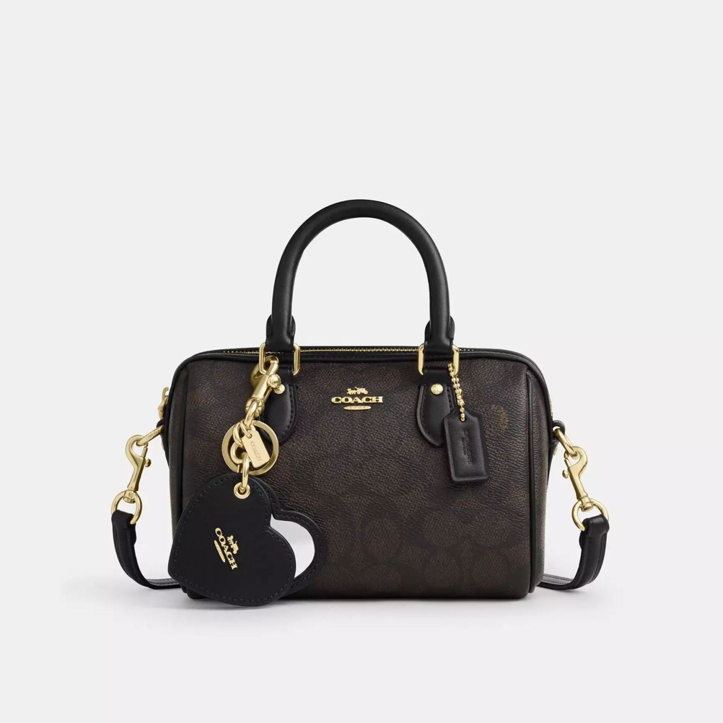 Boxed Mini Rowan Crossbody Bag And Mirror Bag Charm Set In Signature Canvas