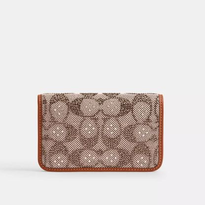 Essential Slim Card Case In Crystal Signature Jacquard
