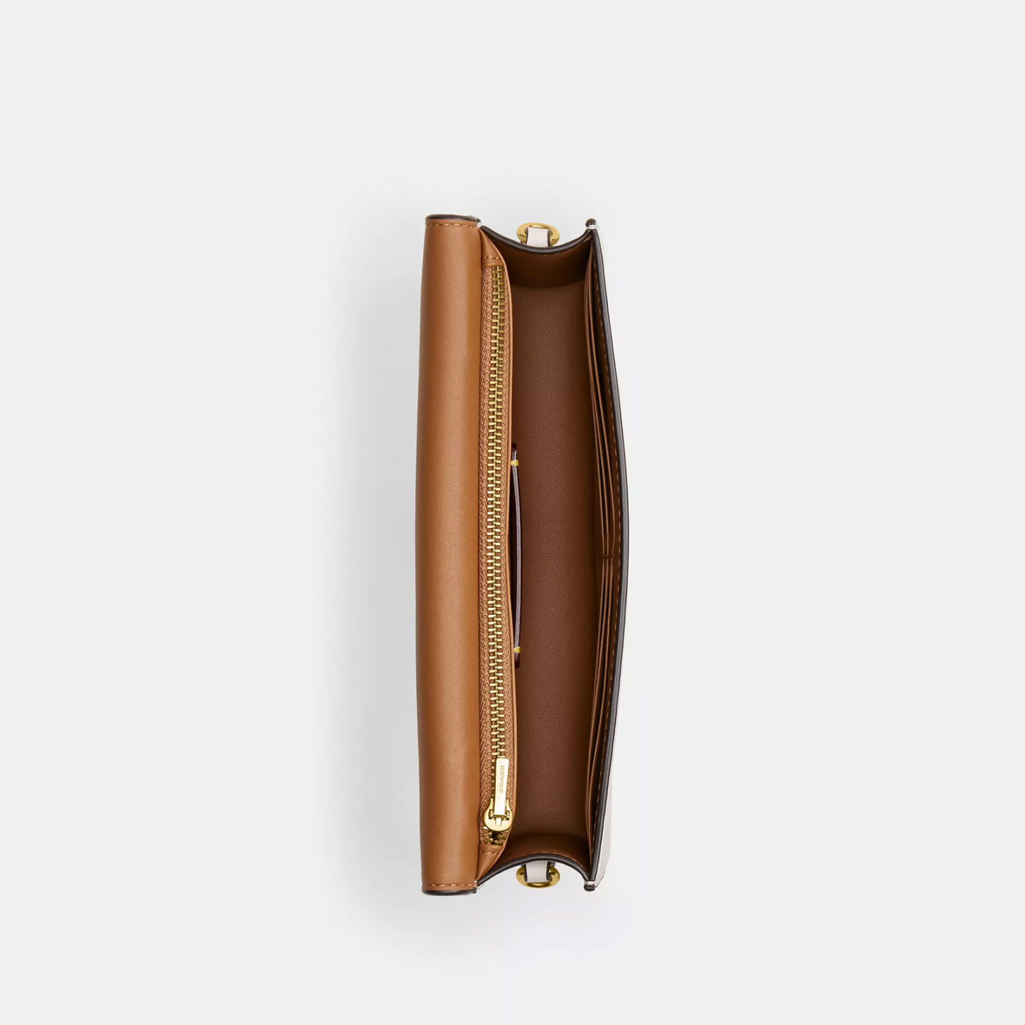 Evie Long Wallet With Chain Brass/Chalk