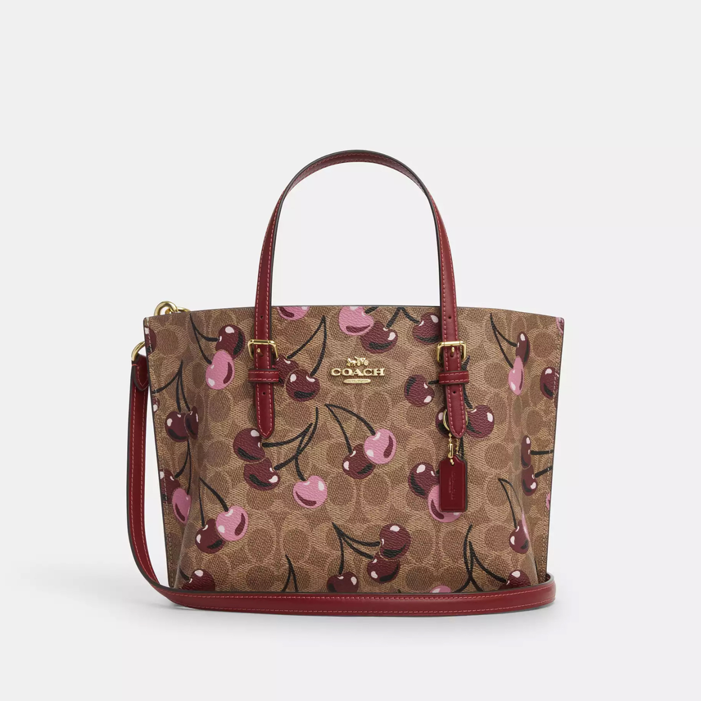 Mollie Tote Bag 25 In Signature Canvas With Cherry Print