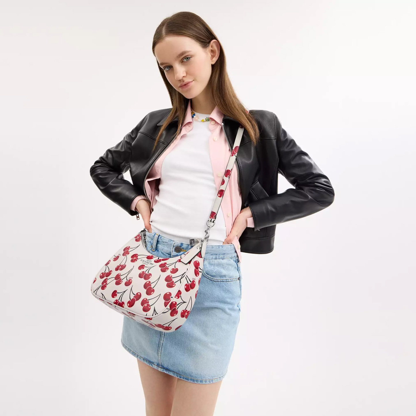 Teri Hobo Bag With Cherry Print