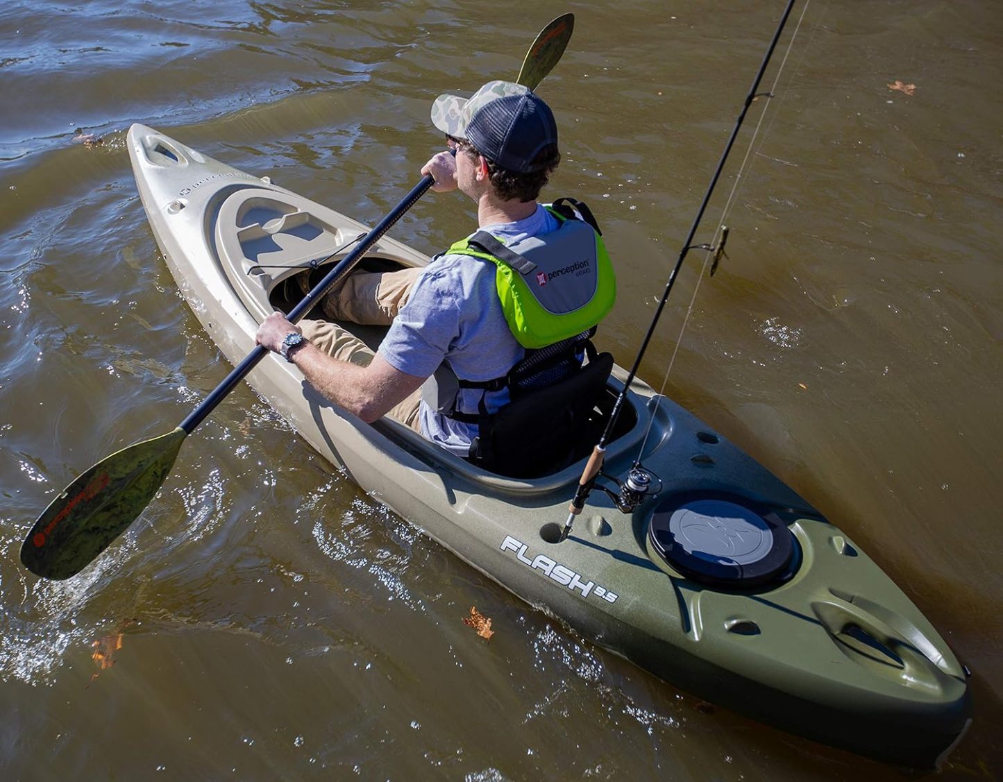 Fthtlash 9.5 | Sit Inside Kayak | Rod Holders and Rear Storage | 9' 6"