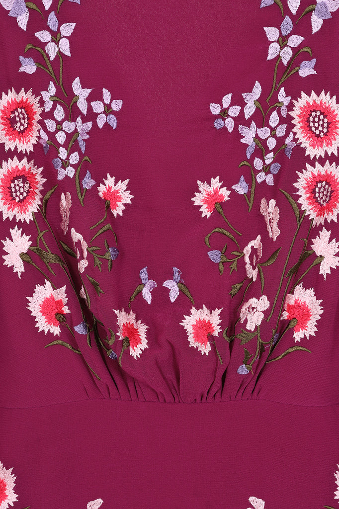 Floral Embroidered Midi Dress