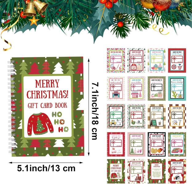 🎁🎅🏼MERRY CHRISTMAS! GIFT CARD BOOK📚Hardcover & Durability Line (♻️Free PDF Included!)