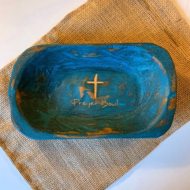 Sold Out---Prayer Bowl Dough Bowl Cross religious gifts🎁