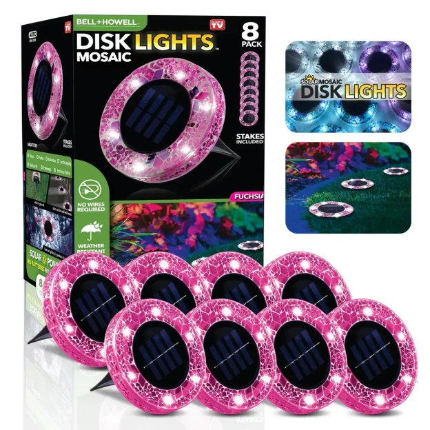 🛋️Solar Mosaic Disk Lights – Waterproof LED Pathway Lights with Auto On/Off