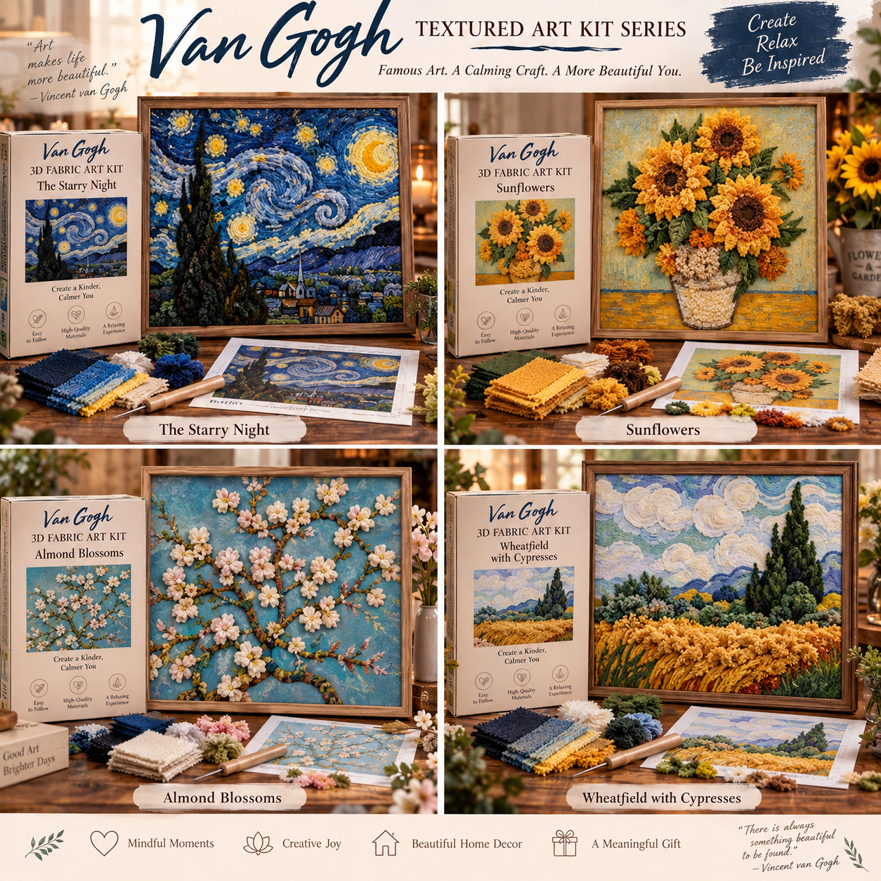 Complete Van Gogh textured art collection