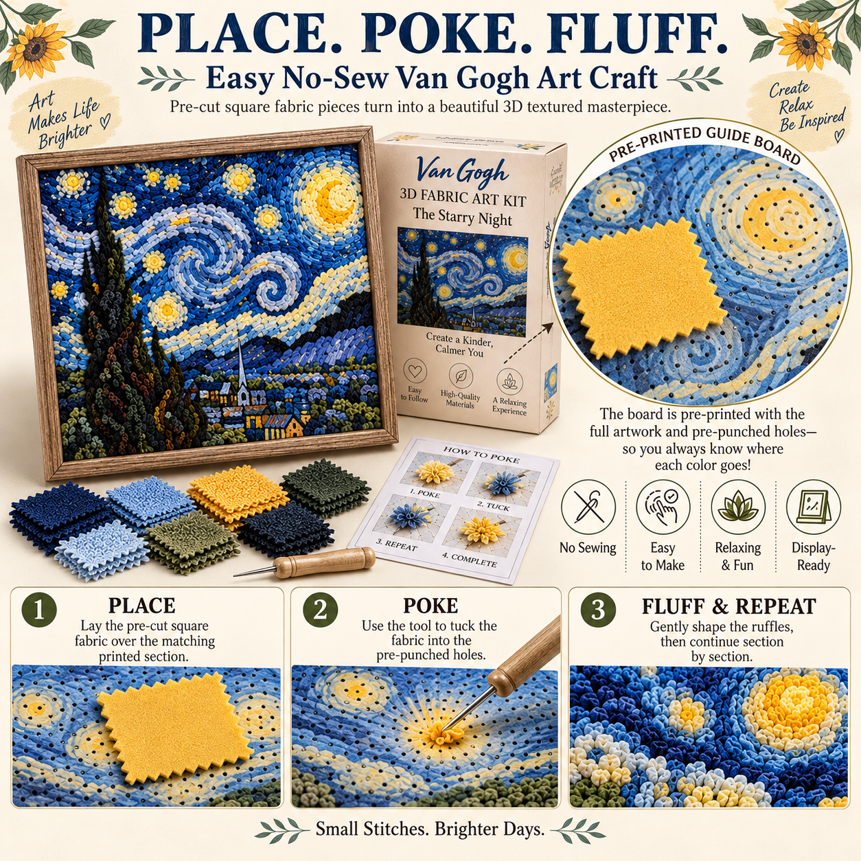 Van Gogh textured art display ideas
