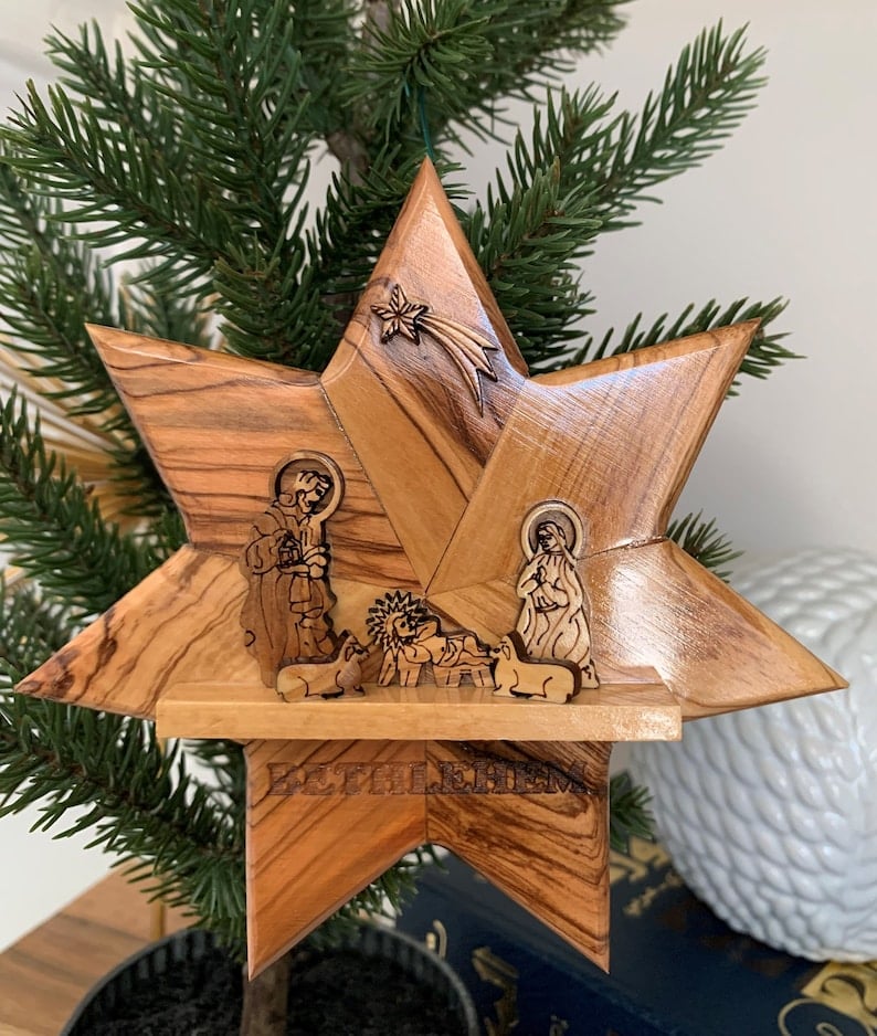 🔥LAST DAY SALE 49% OFF-Handmade Wood Nativity Star