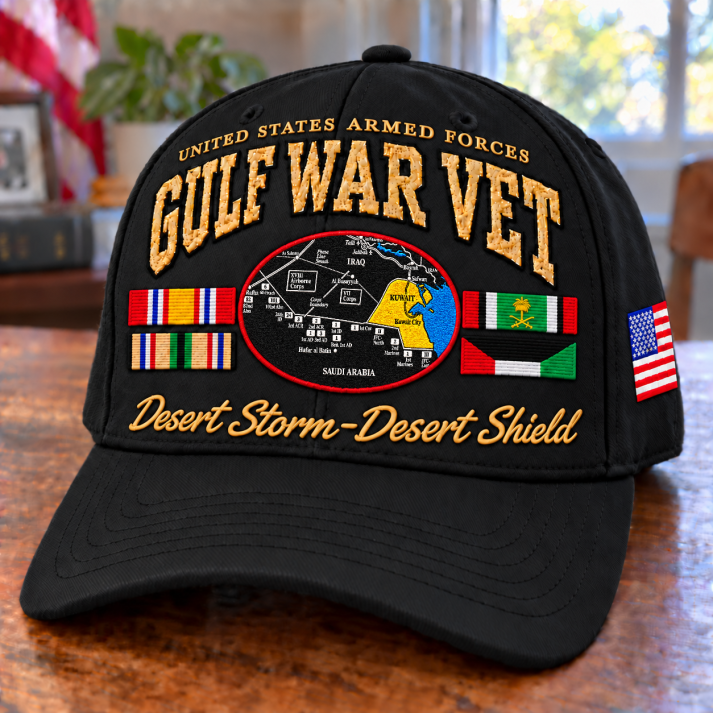 Black Gulf War Veteran tribute cap