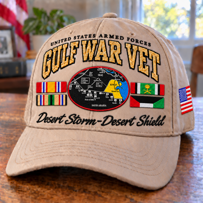 Khaki Gulf War Veteran tribute cap