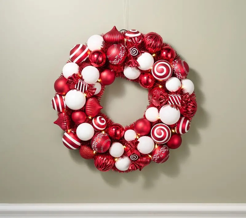 💝𝐐𝐕𝐂 𝐃𝐞𝐚𝐥𝐬 𝐨𝐧 𝐭𝐡𝐞 𝐃𝐚𝐢𝐥𝐲✨Kringle Express 22" Lit Shatterproof Ornament Wreath