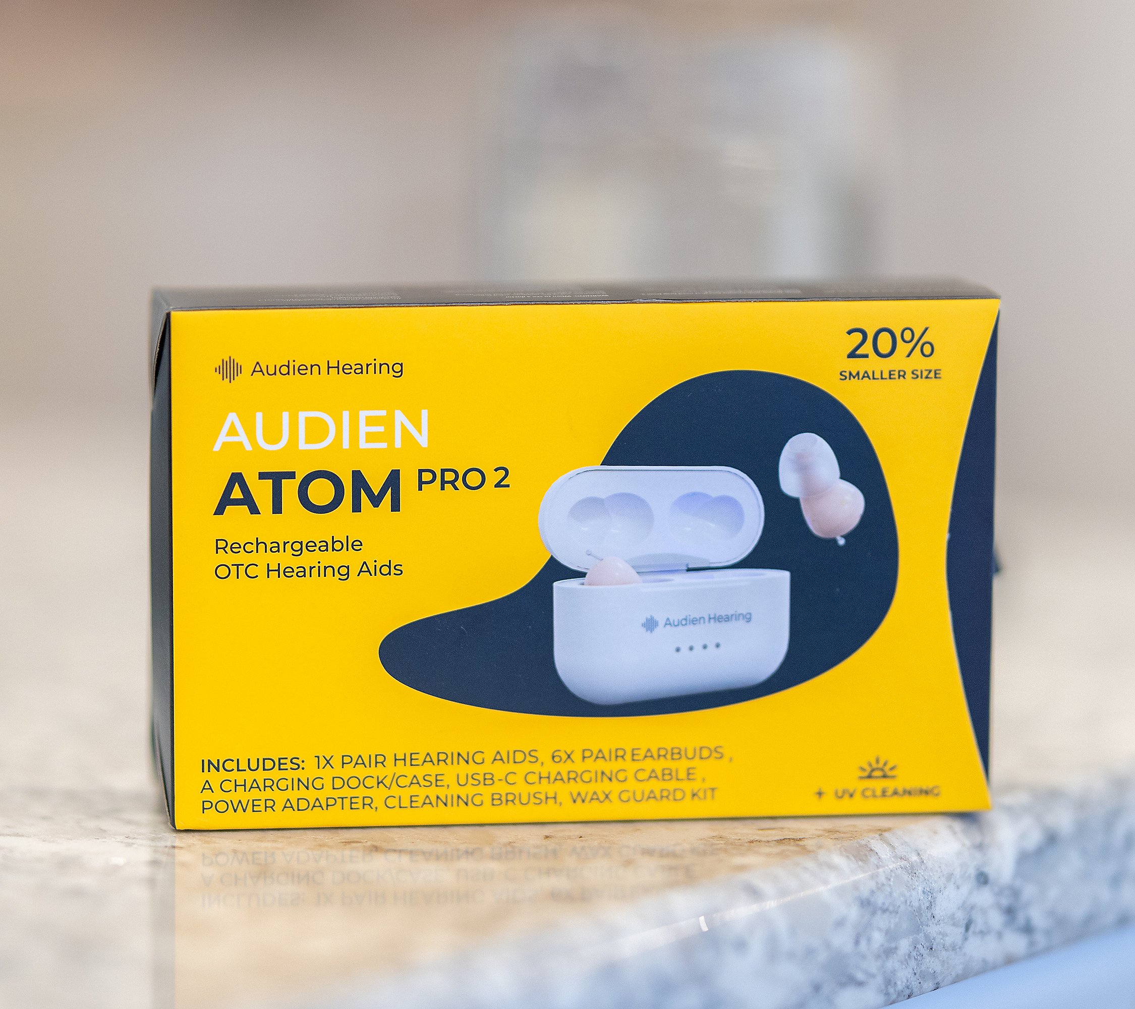 🎄Today's Special Value🎁Audien Set of 2 Atom Pro 2 Hearing Aids & Protection Plan