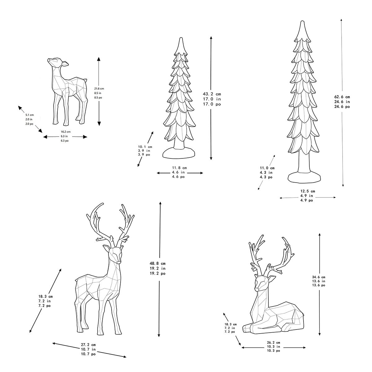 💝𝐐𝐕𝐂 𝐃𝐞𝐚𝐥𝐬 𝐨𝐧 𝐭𝐡𝐞 𝐃𝐚𝐢𝐥𝐲✨Holiday Deer Family with Trees, Set of 5