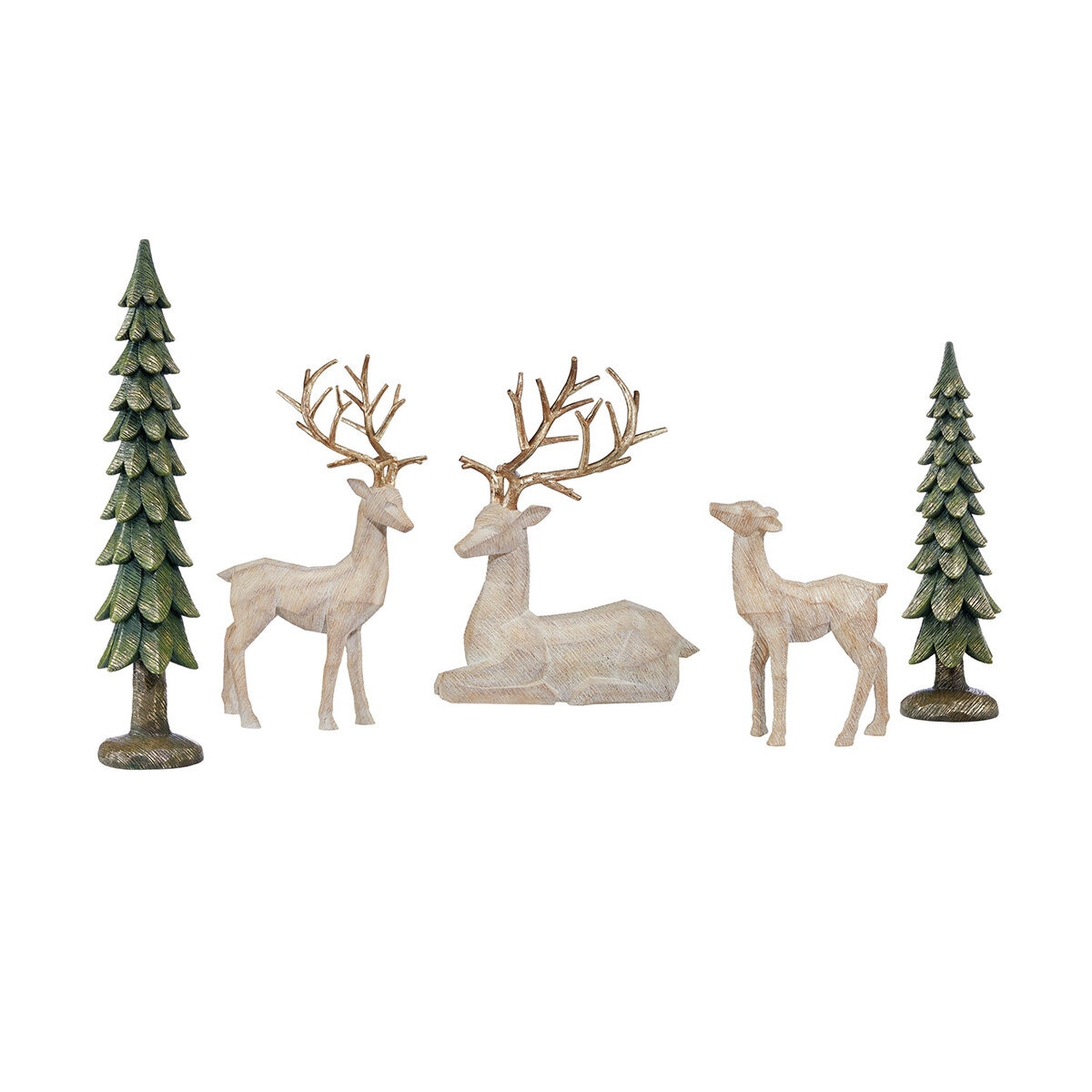 💝𝐐𝐕𝐂 𝐃𝐞𝐚𝐥𝐬 𝐨𝐧 𝐭𝐡𝐞 𝐃𝐚𝐢𝐥𝐲✨Holiday Deer Family with Trees, Set of 5