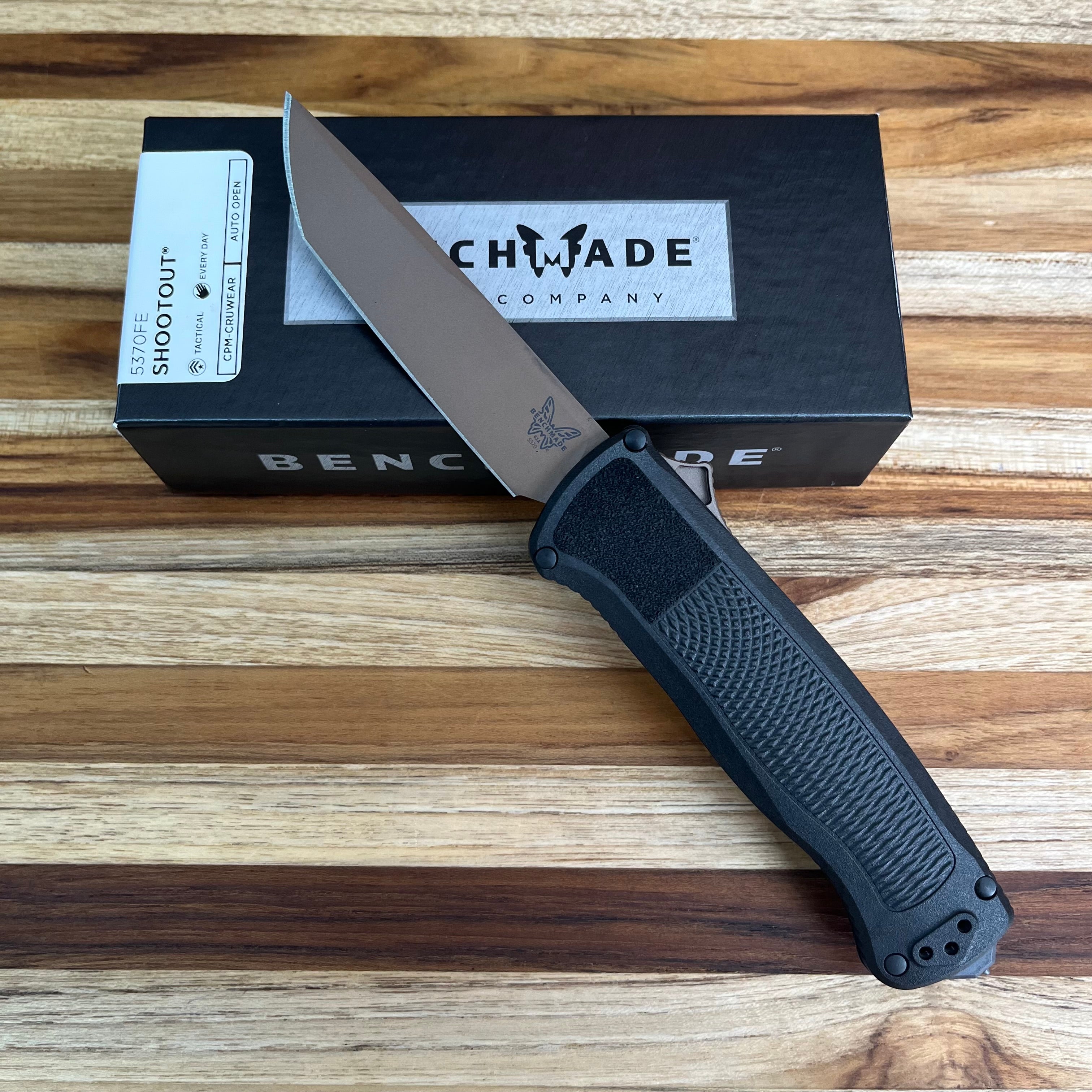 Benchmade 5370FE Tactical Shootout 3.5" OTF Black CF-Elite | PEC &ndash; PERFECT  EDGE CUTLERY