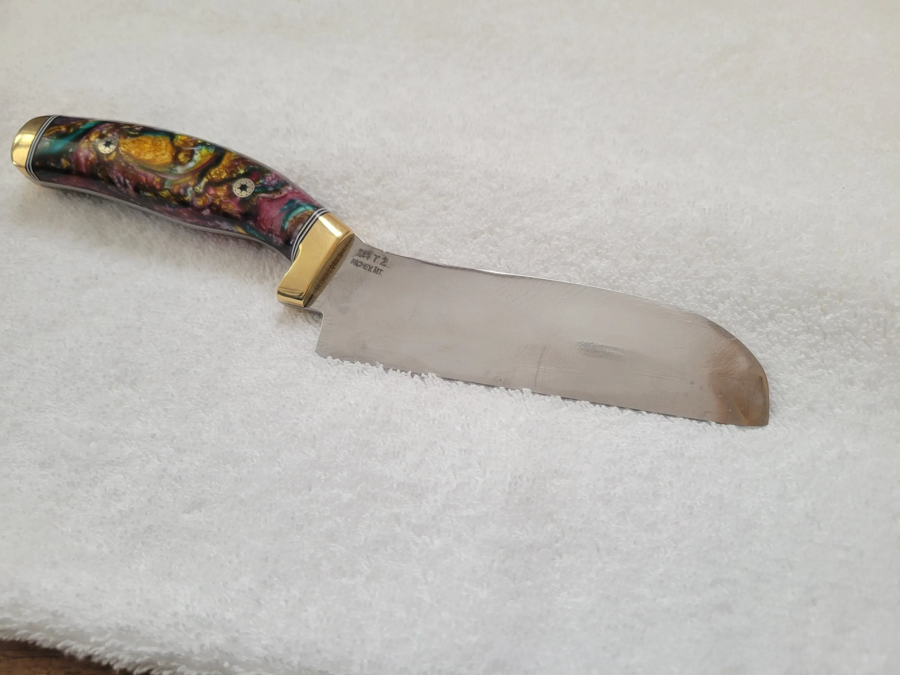 Made in Montana Handmade Hunting with Natural Wood D2 Steel Brass Guard