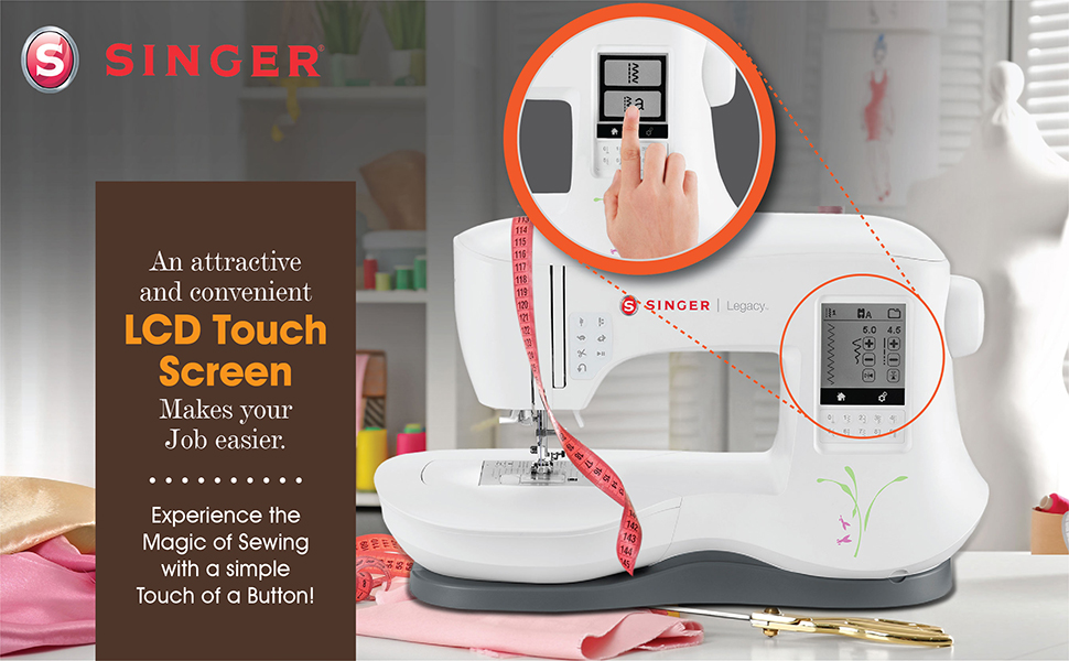 Singer C440 Legacy Sewing Machine with Large LCD Touch Screen (White) :  Amazon.in: Home & Kitchen