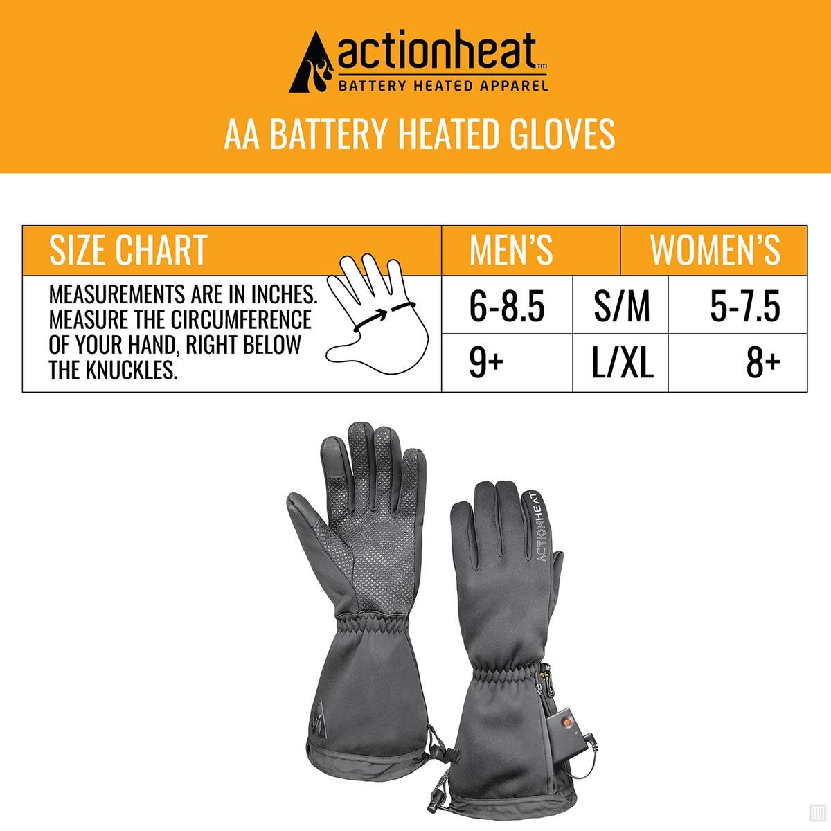 🎄Christmas Sale - Buy 1 Get 1 Free🎁ActionHeat Adjustable AA Battery Heated Snow Gloves