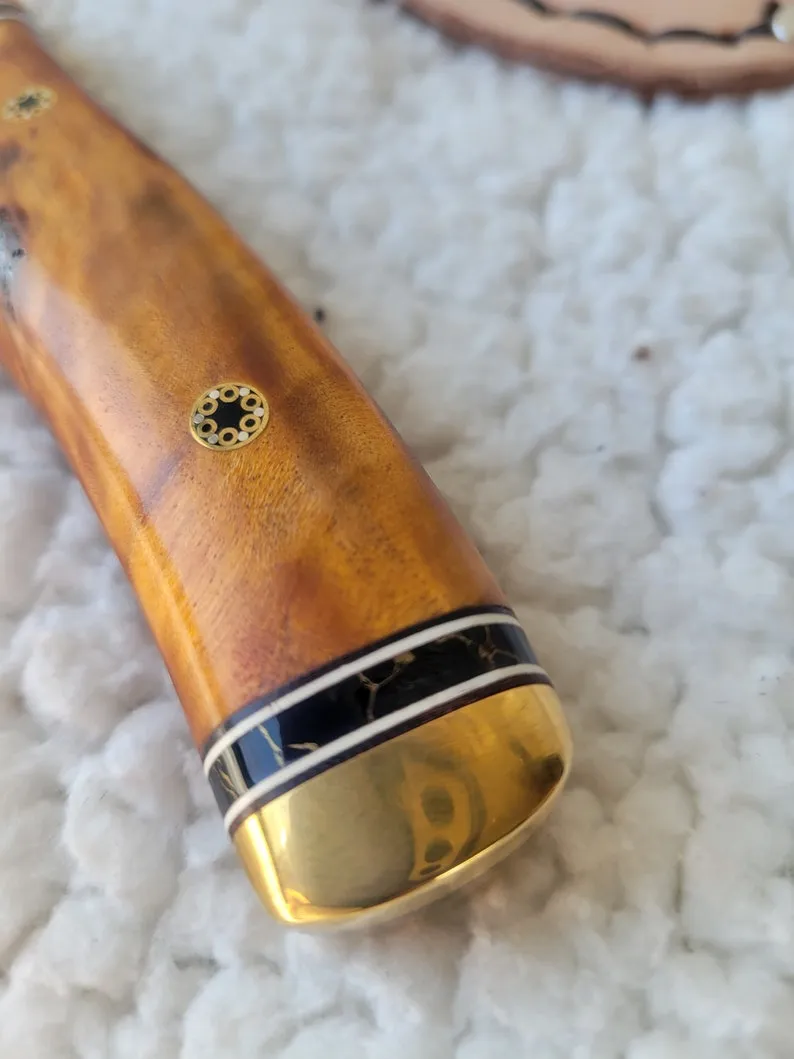 Made in Montana Handmade Hunting with Natural Wood D2 Steel Brass Guard