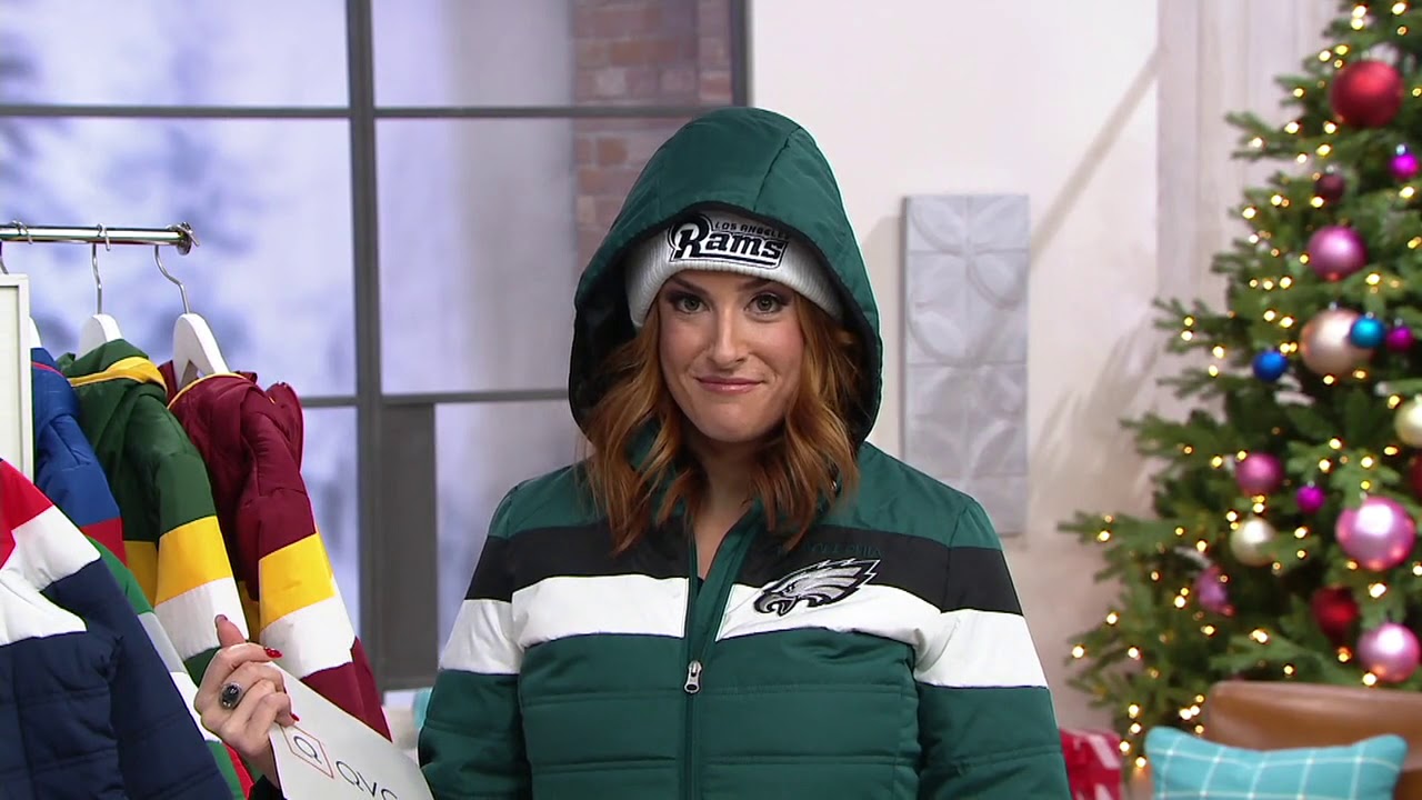 NFL Women's Full-Zip Puffer Jacket with Detachable Hood on QVC