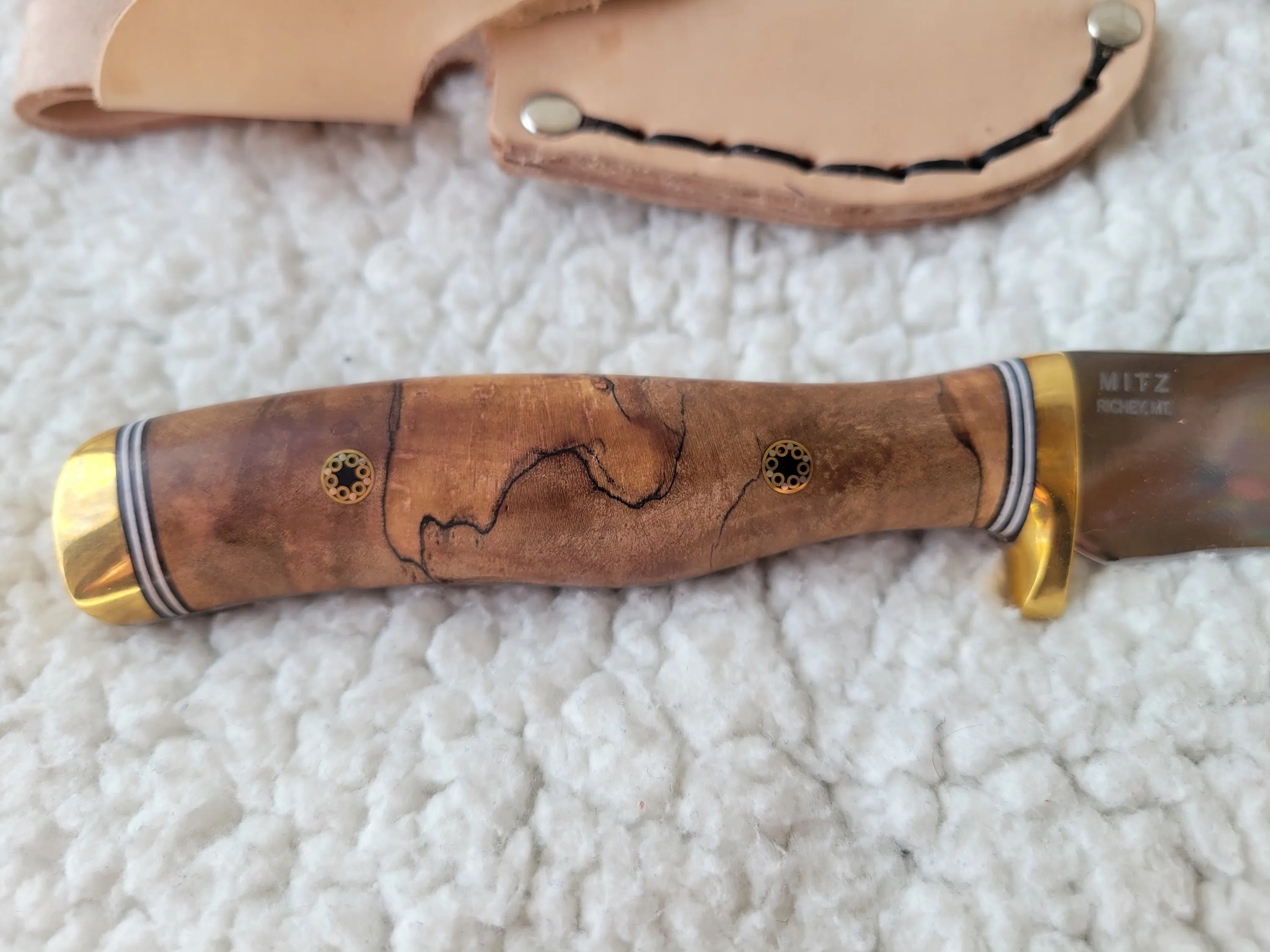 Made in Montana Handmade Hunting with Natural Wood D2 Steel Brass Guard