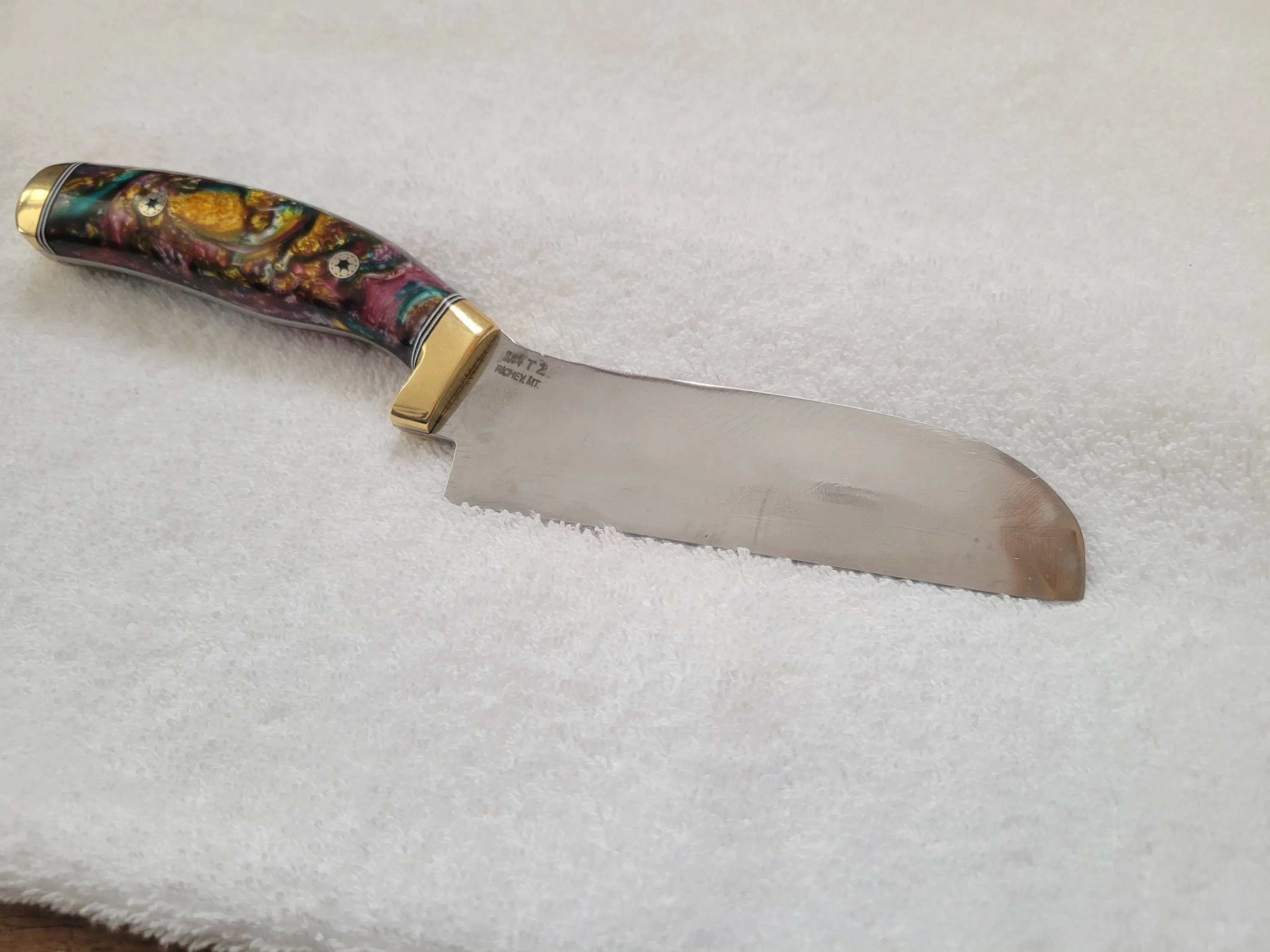 Made in Montana Handmade Hunting with Natural Wood D2 Steel Brass Guard