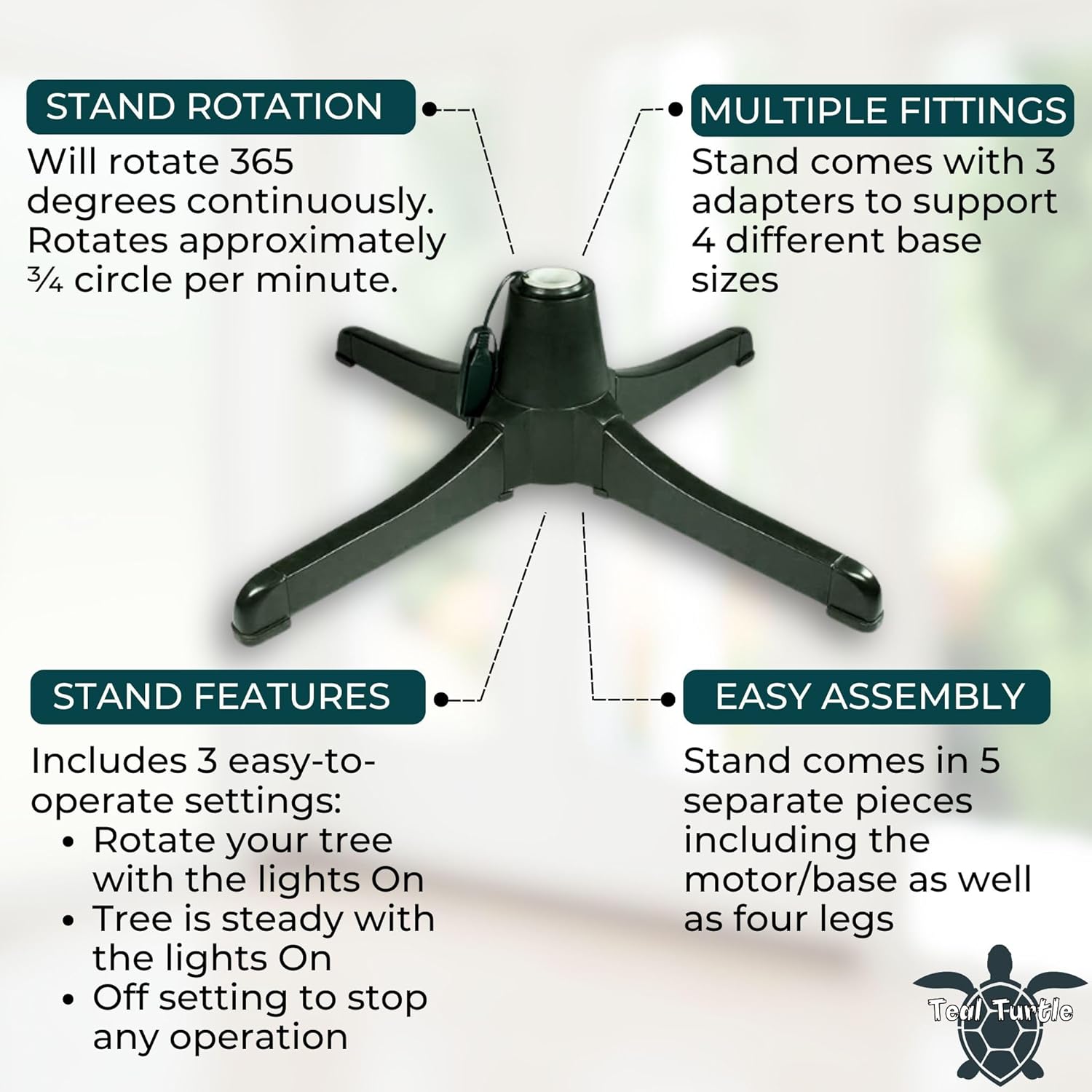 💝Last Day of Clearance!!💝BUY MORE SAVE MORE✨Puleo Rotating Tree Stand for 7 to 7.5 foot Christmas tree