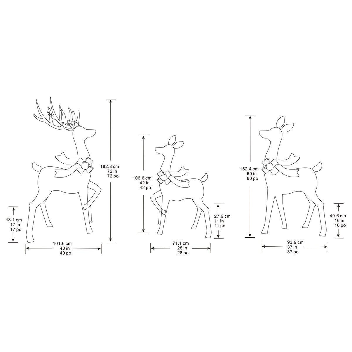 💝𝐐𝐕𝐂 𝐃𝐞𝐚𝐥𝐬 𝐨𝐧 𝐭𝐡𝐞 𝐃𝐚𝐢𝐥𝐲✨6ft (1.8m) Indoor/Outdoor Christmas Reindeer Family with 882 LED Lights, Set of 3