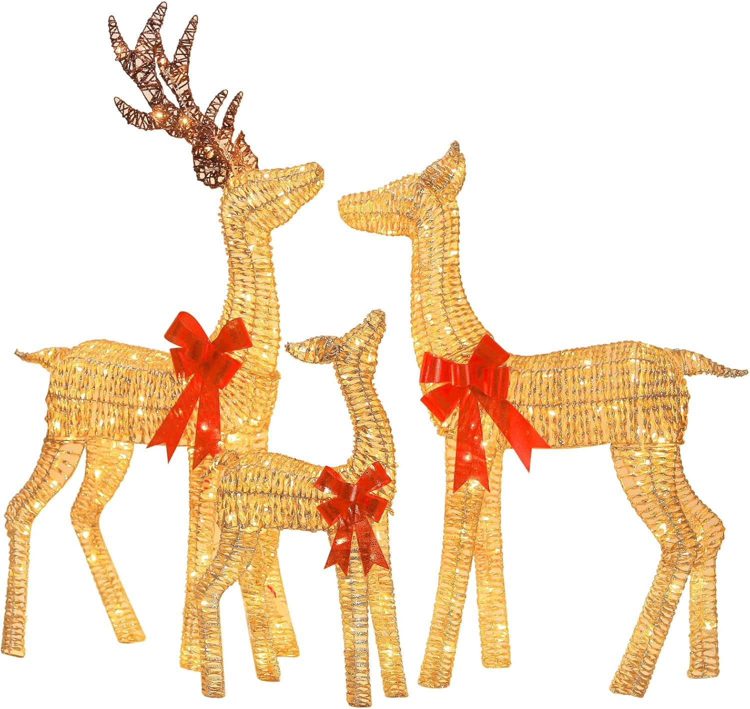 💝𝐐𝐕𝐂 𝐃𝐞𝐚𝐥𝐬 𝐨𝐧 𝐭𝐡𝐞 𝐃𝐚𝐢𝐥𝐲✨6ft (1.8m) Indoor/Outdoor Christmas Reindeer Family with 882 LED Lights, Set of 3