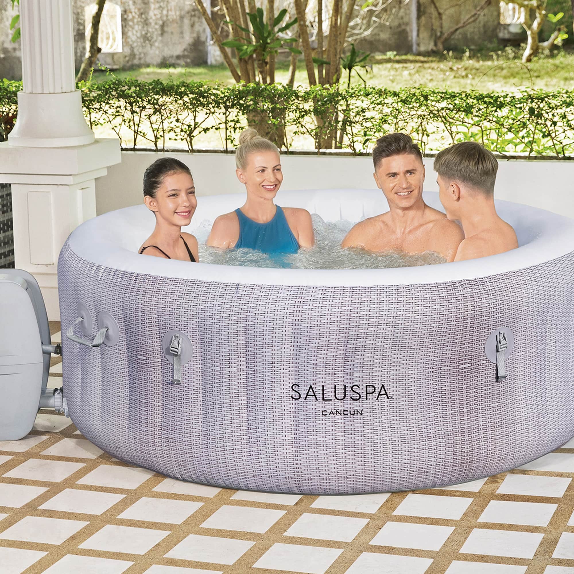 🎄Christmas Sale🎁Bestway SaluSpa Cancun 2 to 4 Person Inflatable Hot Tub Energy-Efficient Spa