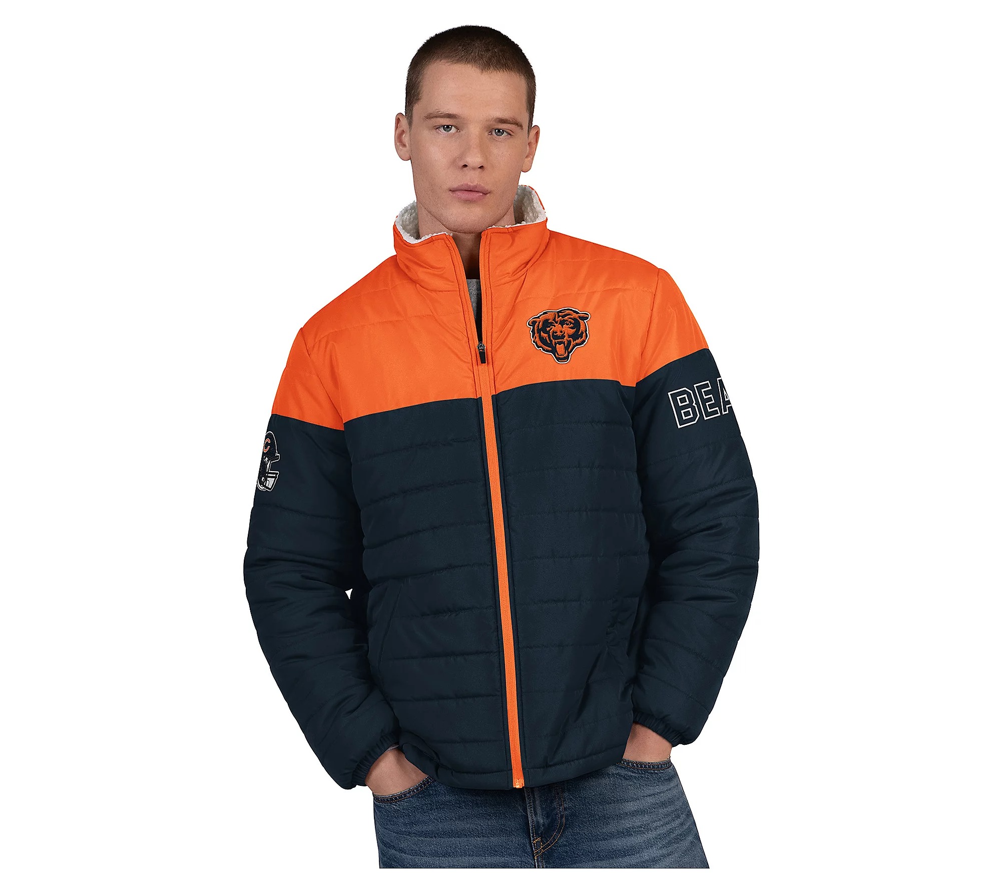 💝𝐐𝐕𝐂'𝐬 𝐁𝐥𝐚𝐜𝐤 𝐅𝐫𝐢𝐝𝐚𝐲 𝐃𝐞𝐚𝐥𝐬 - 𝐁𝐮𝐲 𝟏 𝐆𝐞𝐭 𝟏 𝐅𝐫𝐞𝐞✨NFL Officially Licensed Men's Polyfilled Sherpa Lined Jacket