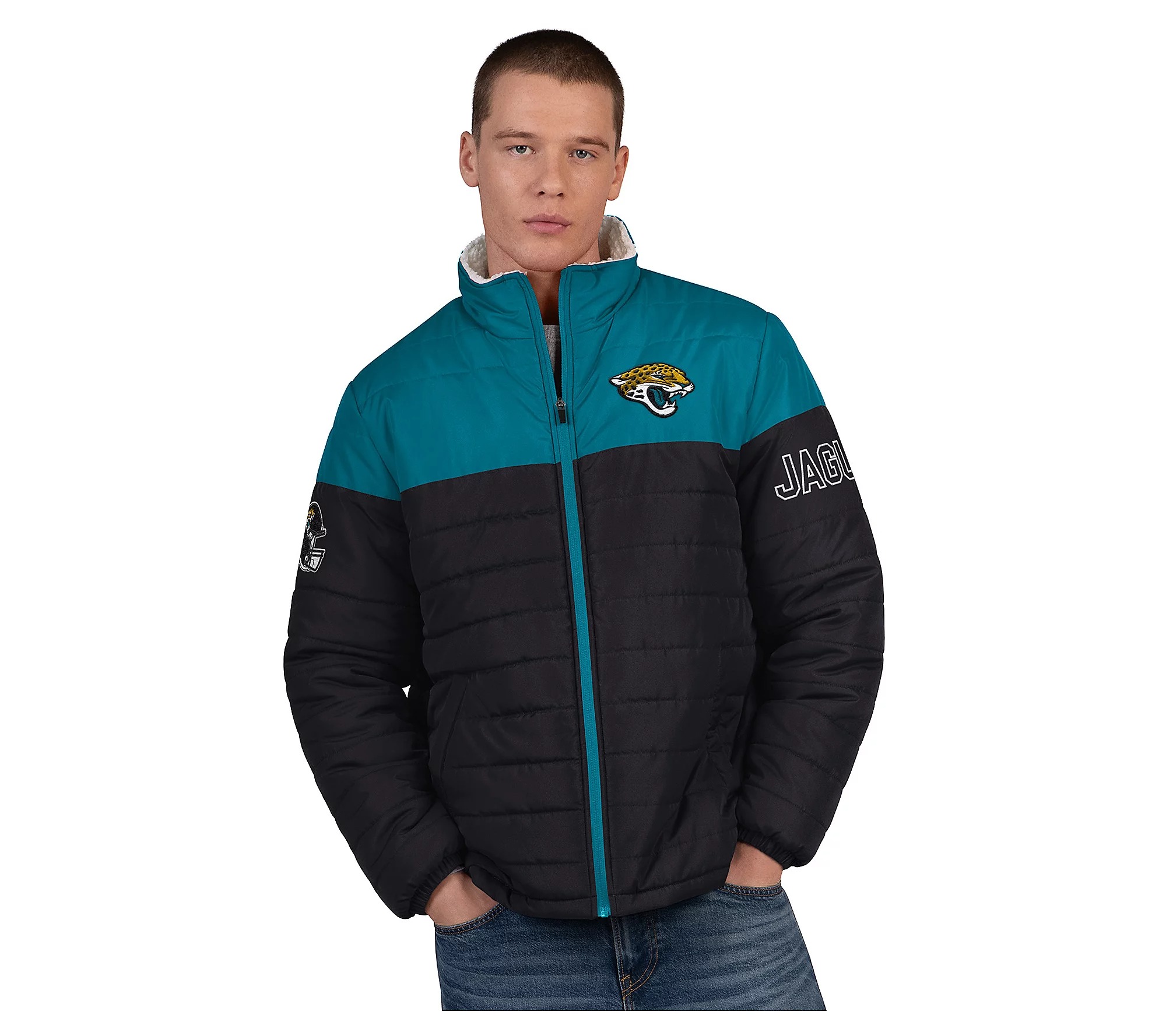 💝𝐐𝐕𝐂'𝐬 𝐁𝐥𝐚𝐜𝐤 𝐅𝐫𝐢𝐝𝐚𝐲 𝐃𝐞𝐚𝐥𝐬 - 𝐁𝐮𝐲 𝟏 𝐆𝐞𝐭 𝟏 𝐅𝐫𝐞𝐞✨NFL Officially Licensed Men's Polyfilled Sherpa Lined Jacket