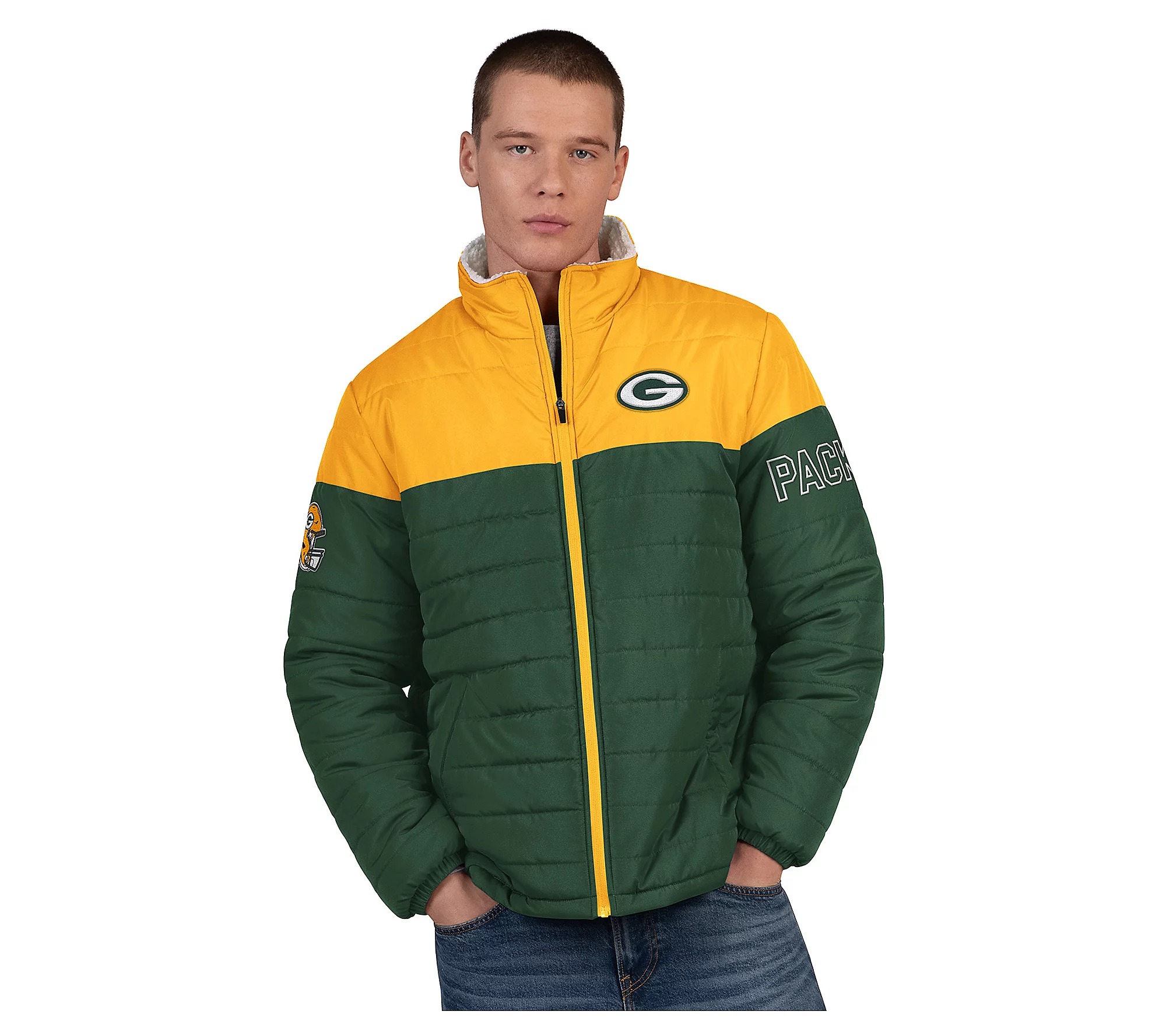 💝𝐐𝐕𝐂'𝐬 𝐁𝐥𝐚𝐜𝐤 𝐅𝐫𝐢𝐝𝐚𝐲 𝐃𝐞𝐚𝐥𝐬 - 𝐁𝐮𝐲 𝟏 𝐆𝐞𝐭 𝟏 𝐅𝐫𝐞𝐞✨NFL Officially Licensed Men's Polyfilled Sherpa Lined Jacket