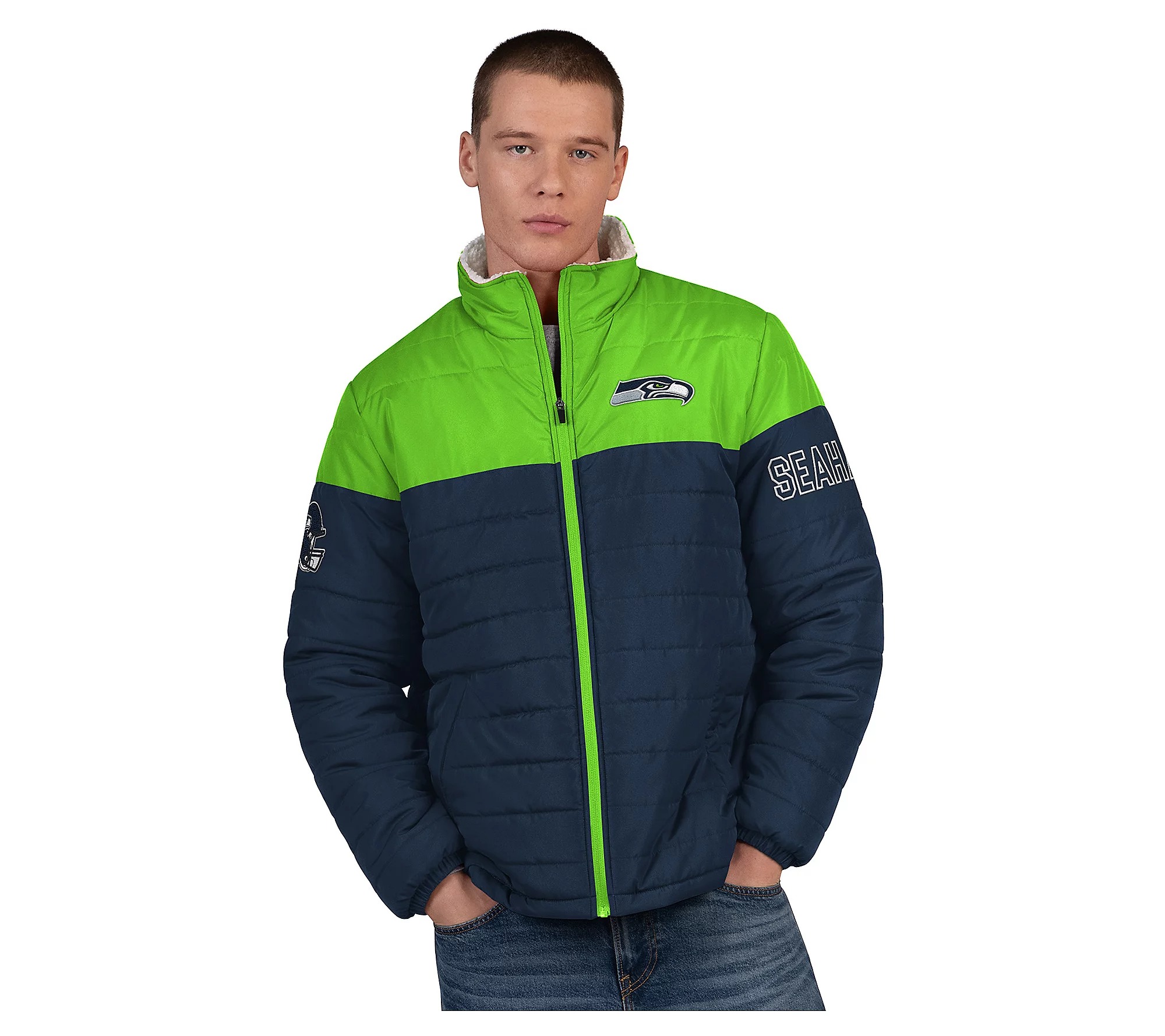 💝𝐐𝐕𝐂'𝐬 𝐁𝐥𝐚𝐜𝐤 𝐅𝐫𝐢𝐝𝐚𝐲 𝐃𝐞𝐚𝐥𝐬 - 𝐁𝐮𝐲 𝟏 𝐆𝐞𝐭 𝟏 𝐅𝐫𝐞𝐞✨NFL Officially Licensed Men's Polyfilled Sherpa Lined Jacket