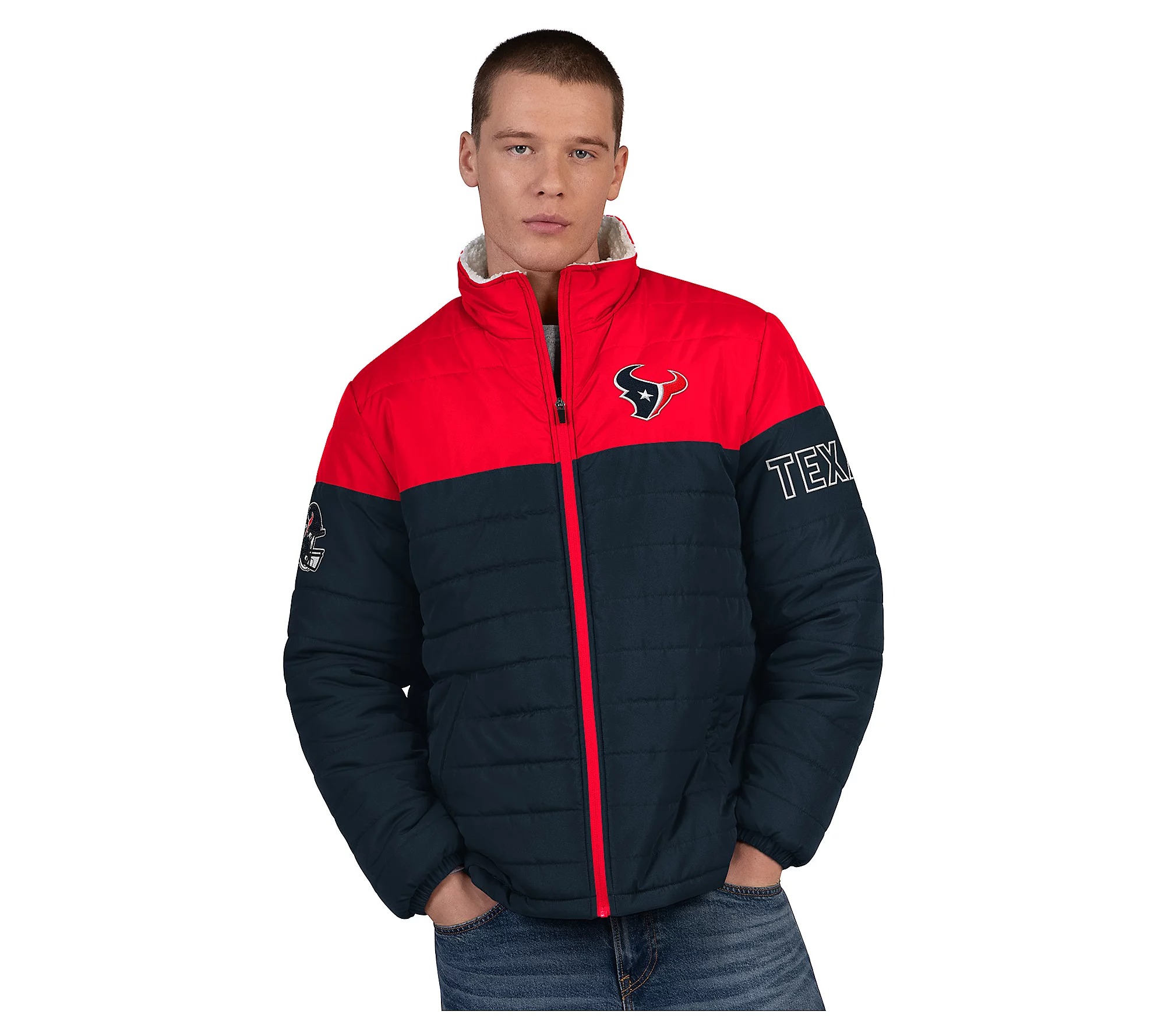 💝𝐐𝐕𝐂'𝐬 𝐁𝐥𝐚𝐜𝐤 𝐅𝐫𝐢𝐝𝐚𝐲 𝐃𝐞𝐚𝐥𝐬 - 𝐁𝐮𝐲 𝟏 𝐆𝐞𝐭 𝟏 𝐅𝐫𝐞𝐞✨NFL Officially Licensed Men's Polyfilled Sherpa Lined Jacket