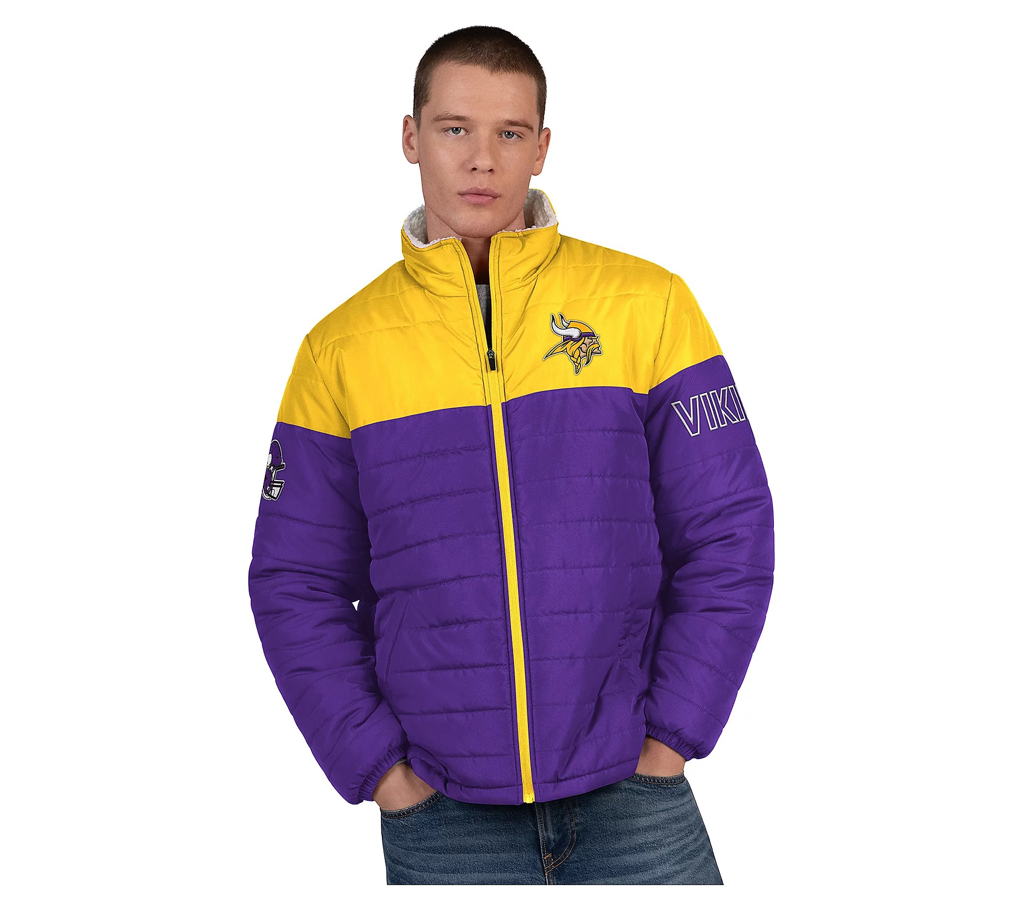 💝𝐐𝐕𝐂'𝐬 𝐁𝐥𝐚𝐜𝐤 𝐅𝐫𝐢𝐝𝐚𝐲 𝐃𝐞𝐚𝐥𝐬 - 𝐁𝐮𝐲 𝟏 𝐆𝐞𝐭 𝟏 𝐅𝐫𝐞𝐞✨NFL Officially Licensed Men's Polyfilled Sherpa Lined Jacket