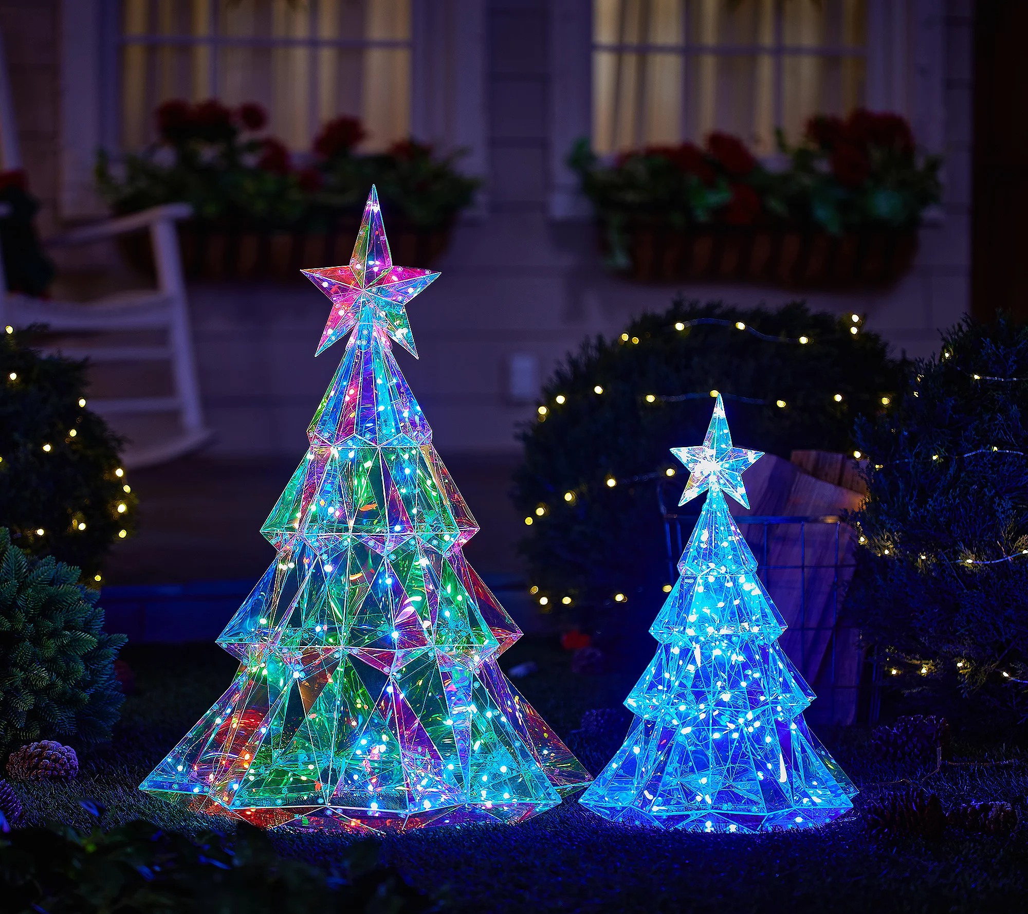 🎅 Early Christmas Sale 🎅✨Set of 2 - Christmas Regular Holographic In/Outdoor Figure with Remote