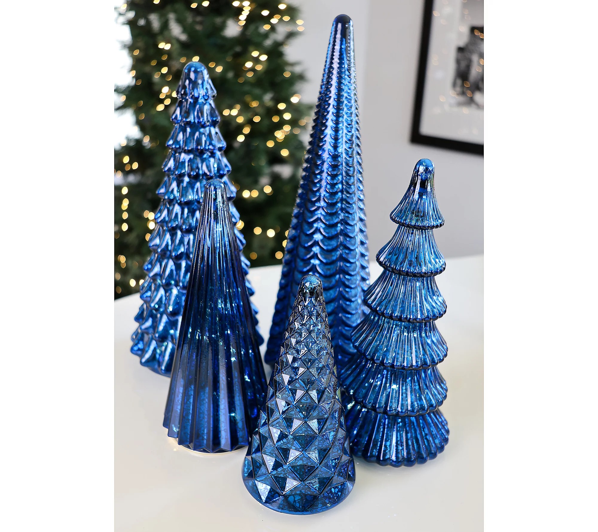 💝Last Day of Clearance!!💝BUY MORE SAVE MORE✨BFF Collection Set of 5 Illuminated Mercury Glass Trees