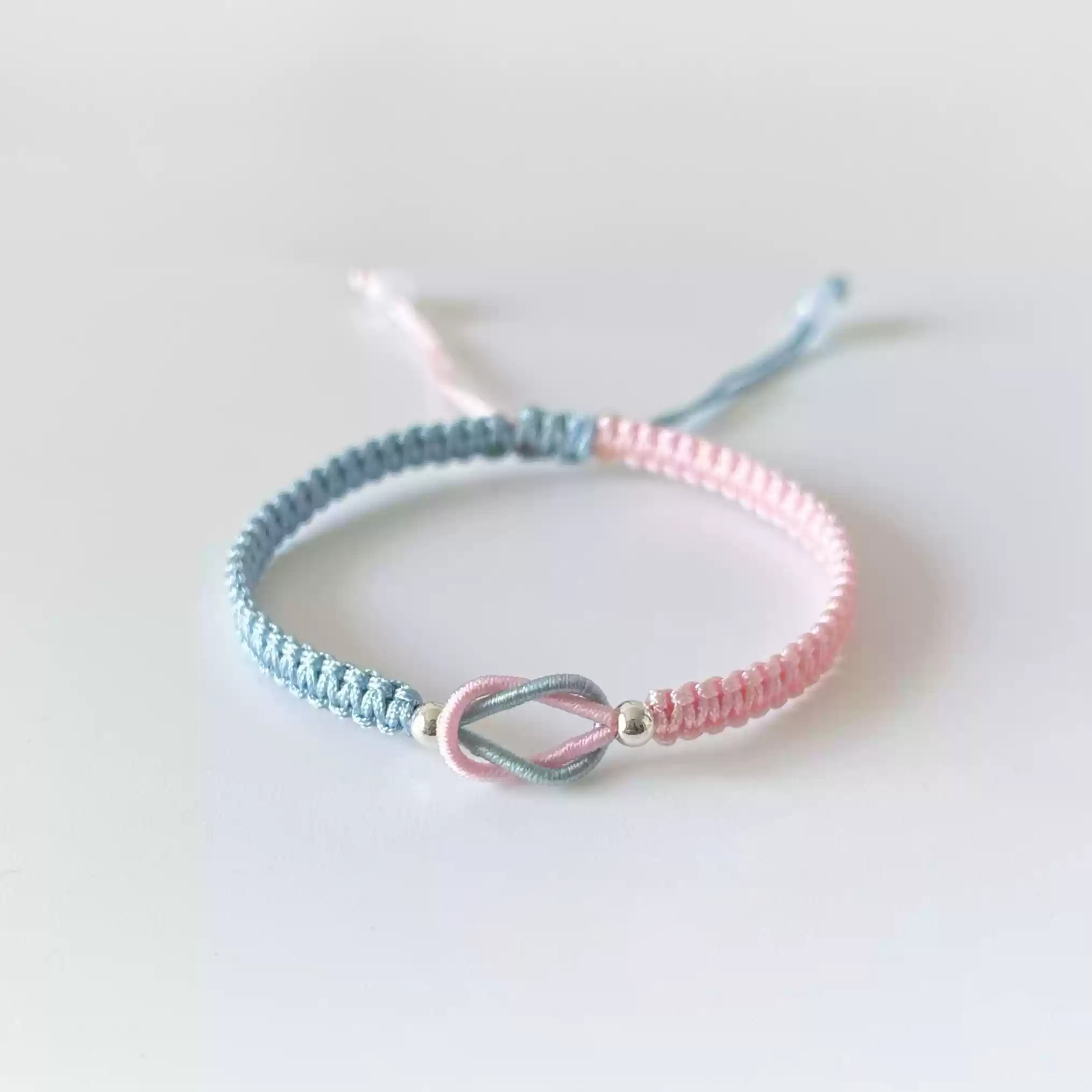 Mama Of An Angel Blue&Pink Knot Bracelet