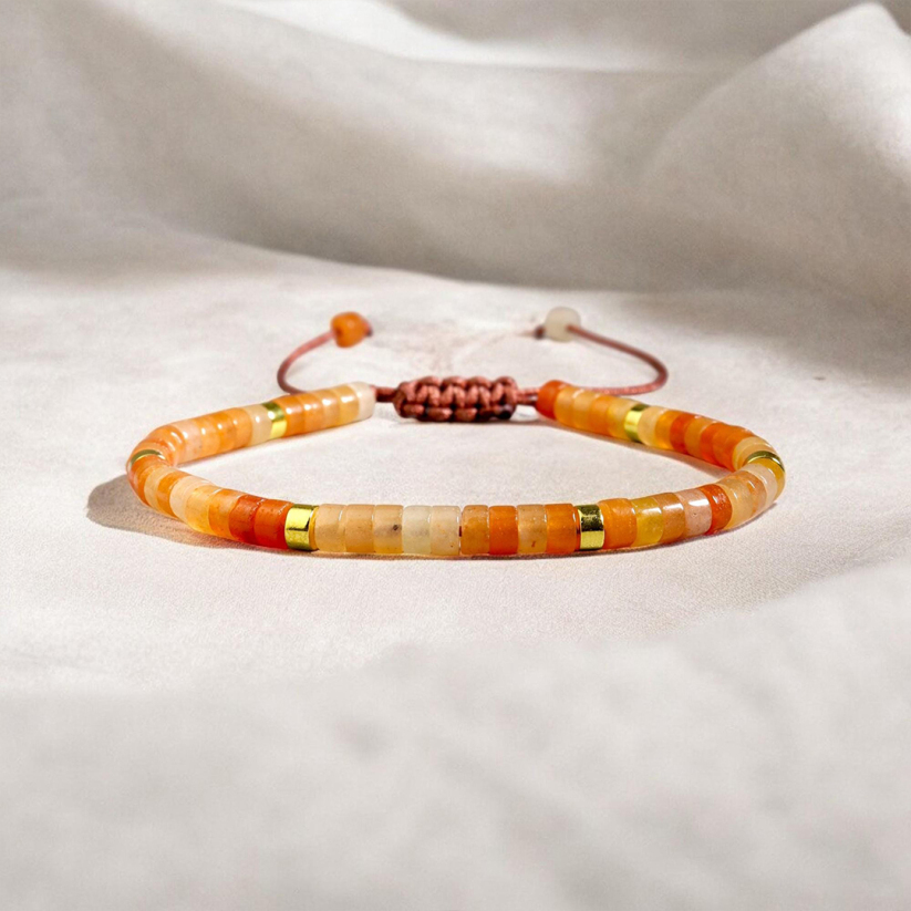 Multiple Sclerosis Awareness Natural Carnelian Stone Bracelet