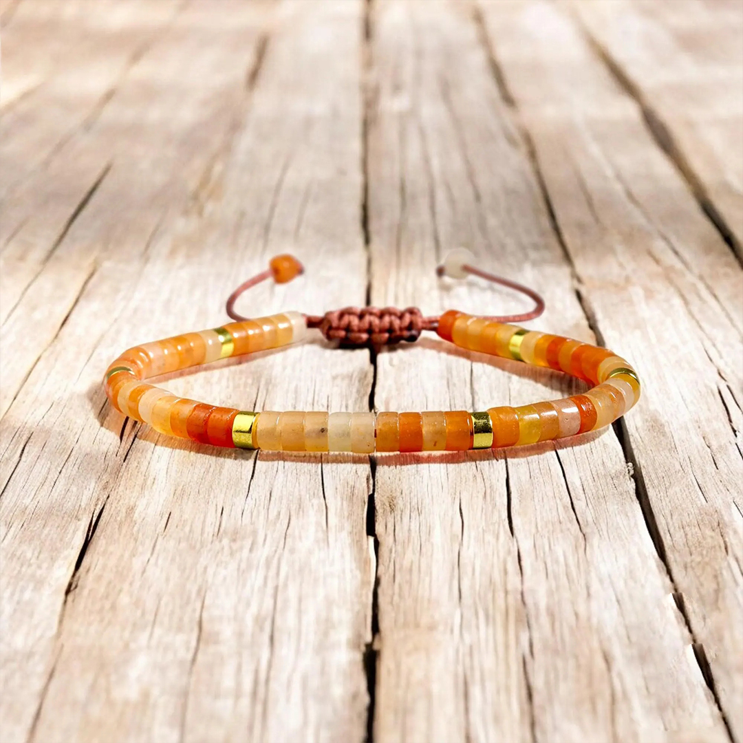 Multiple Sclerosis Awareness Natural Carnelian Stone Bracelet