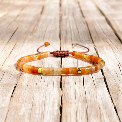 Multiple Sclerosis Awareness Natural Carnelian Stone Bracelet
