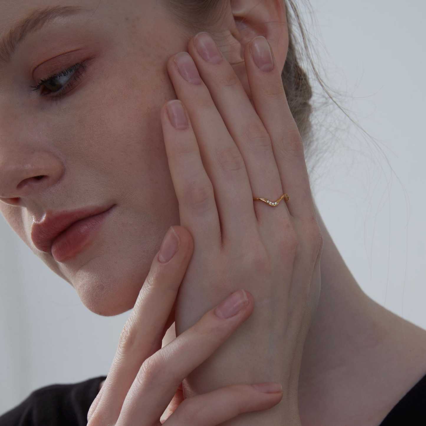 Happiness Comes In Wave Wave Ring