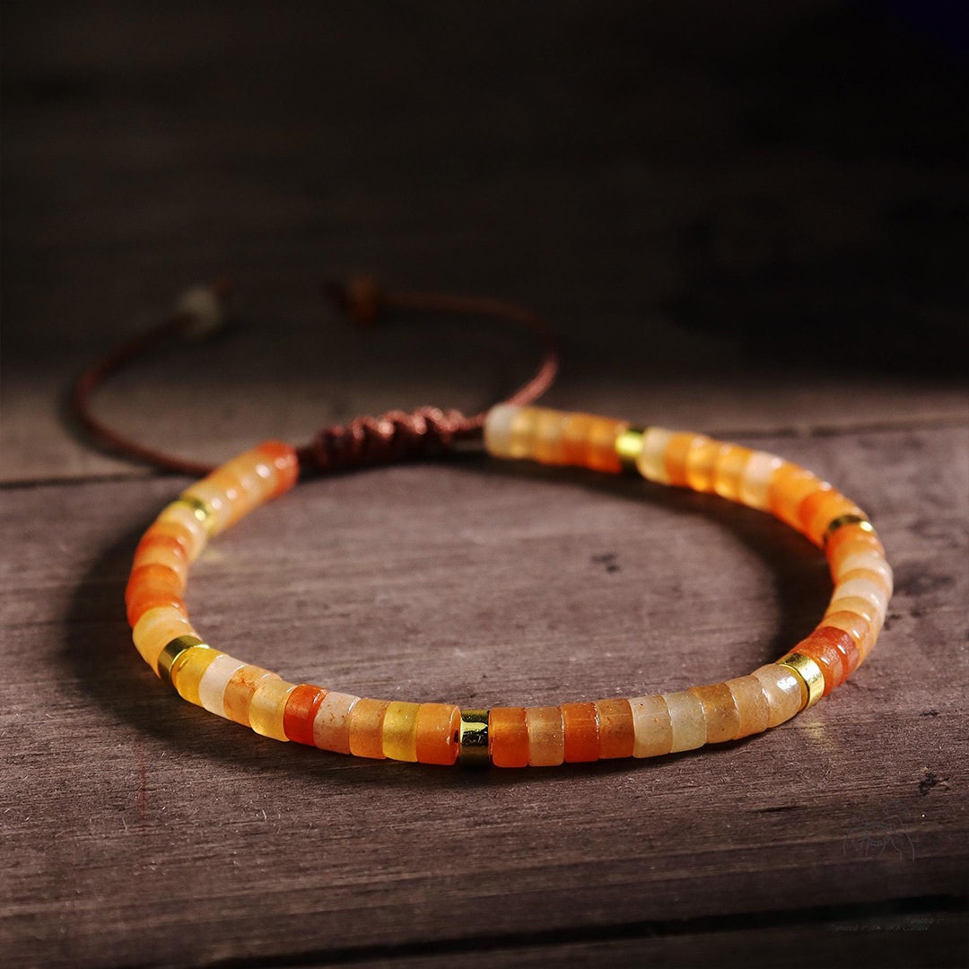 Multiple Sclerosis Awareness Natural Carnelian Stone Bracelet