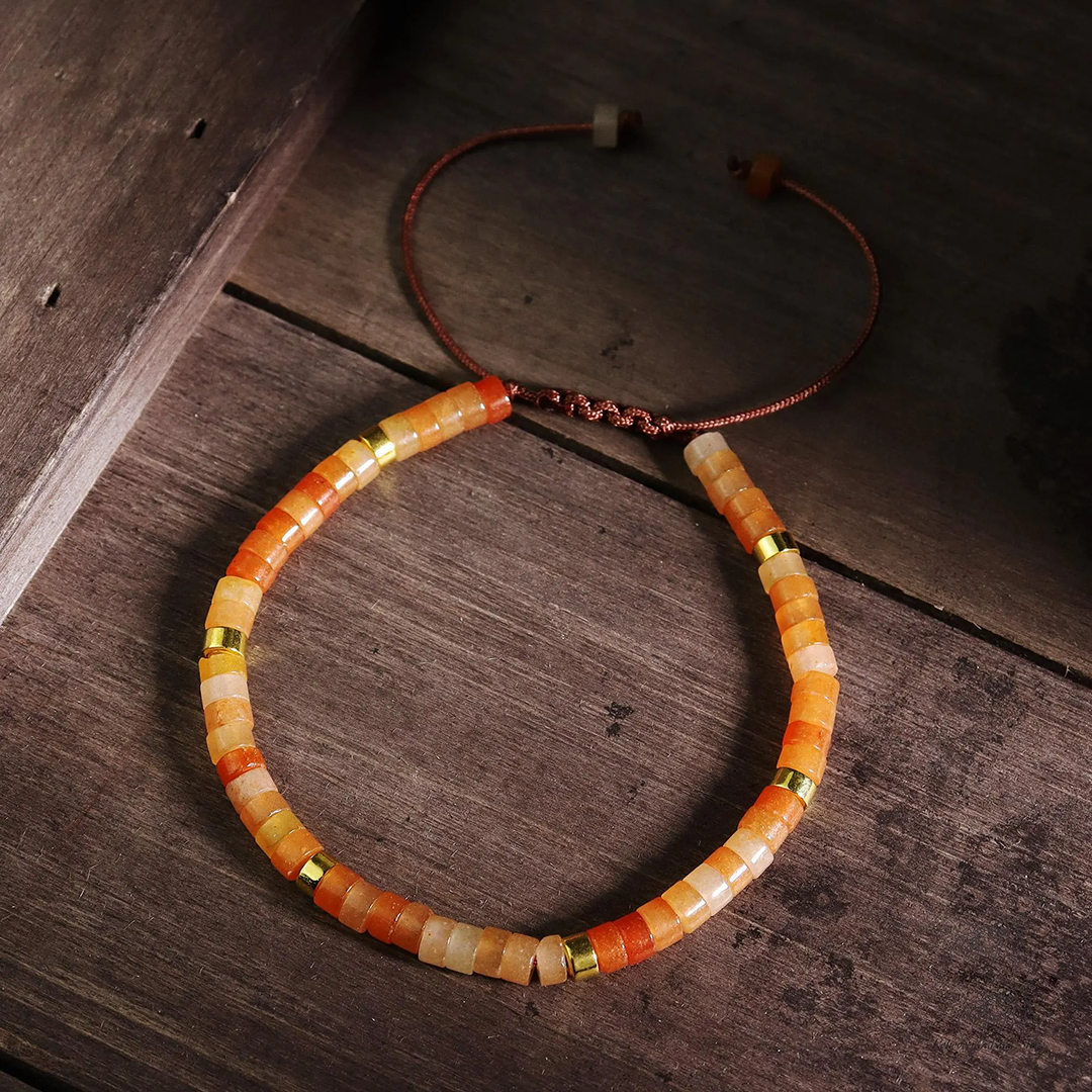 Multiple Sclerosis Awareness Natural Carnelian Stone Bracelet