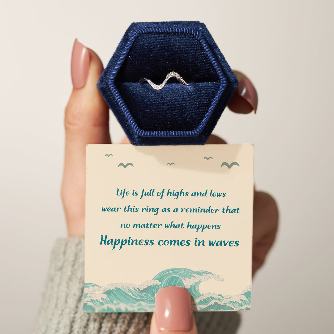 Happiness Comes In Wave Wave Ring